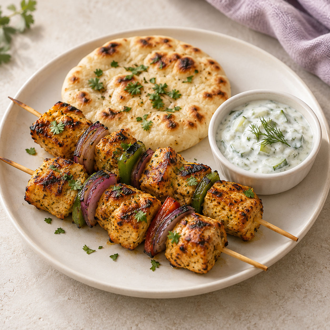 Golden Chicken Skewers with Naan and Tzatziki-8.png