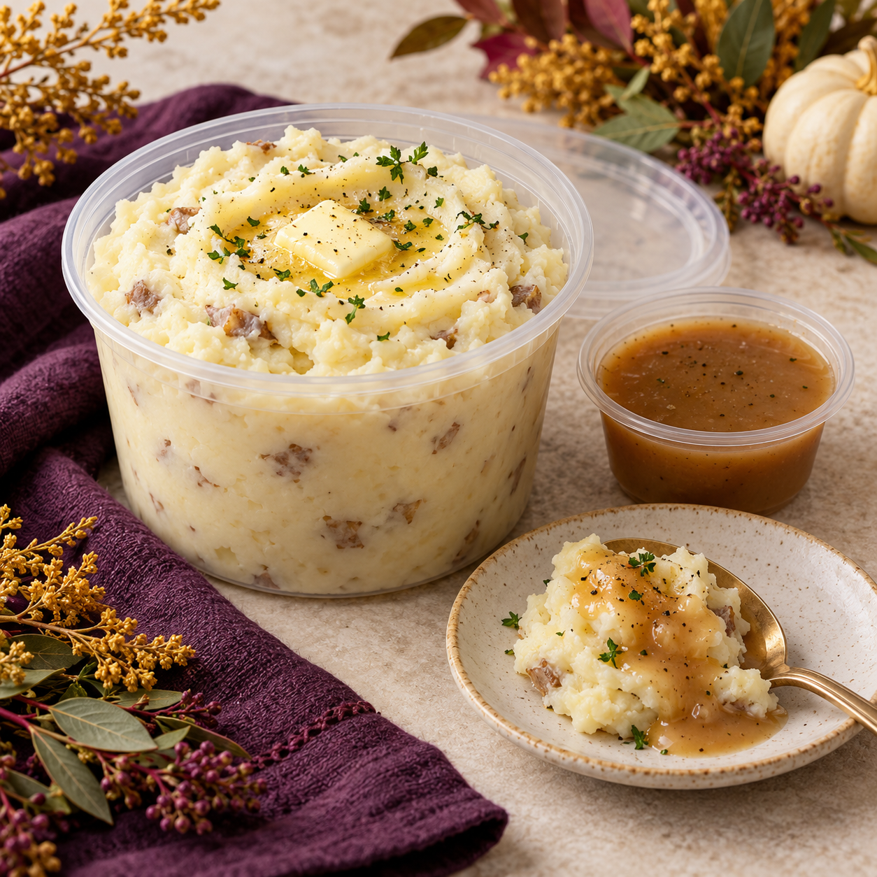 Thanksgiving Mashed Potatoes & Gravy — 16 oz