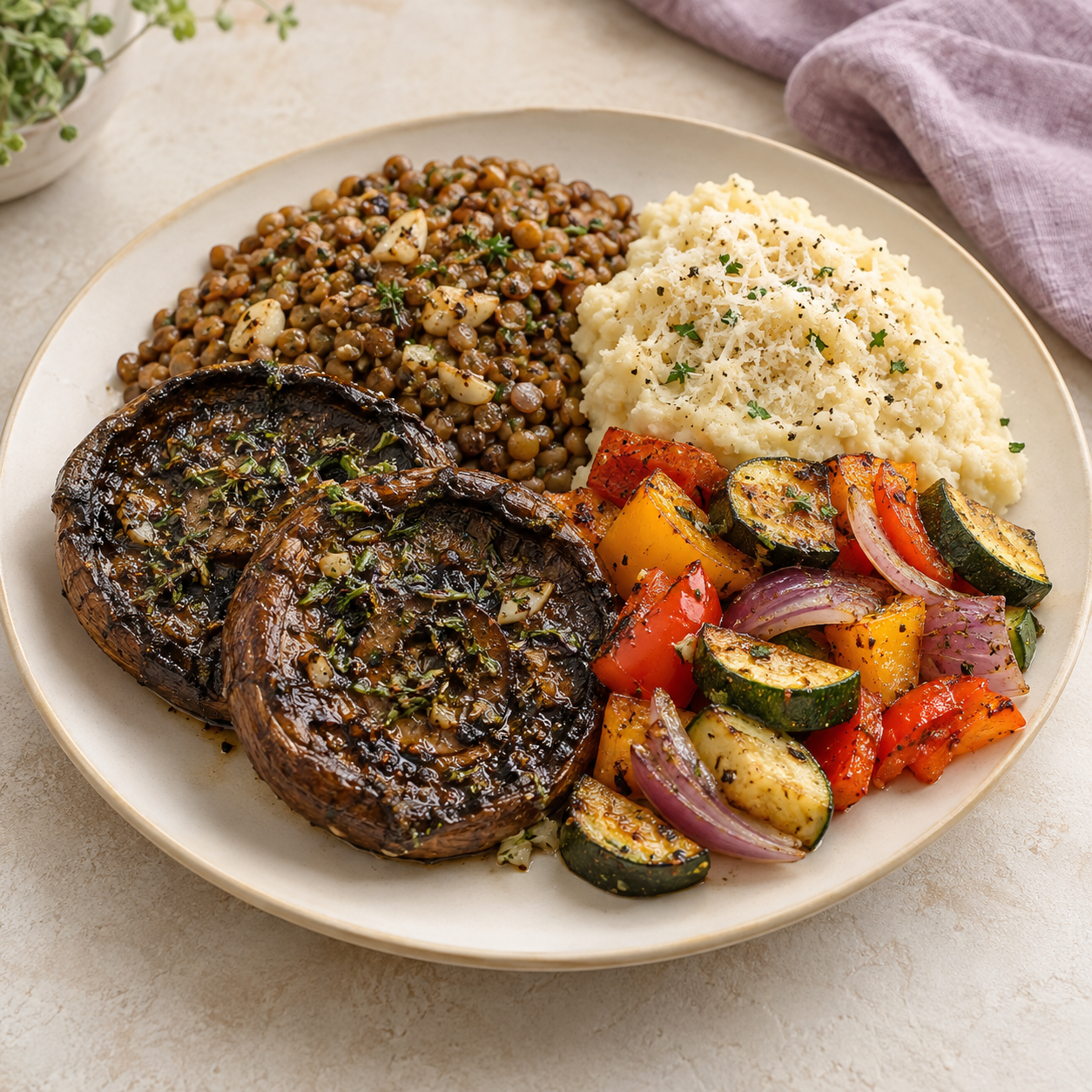 Herb-roasted portobello with lentils and cauliflower mash-3.png