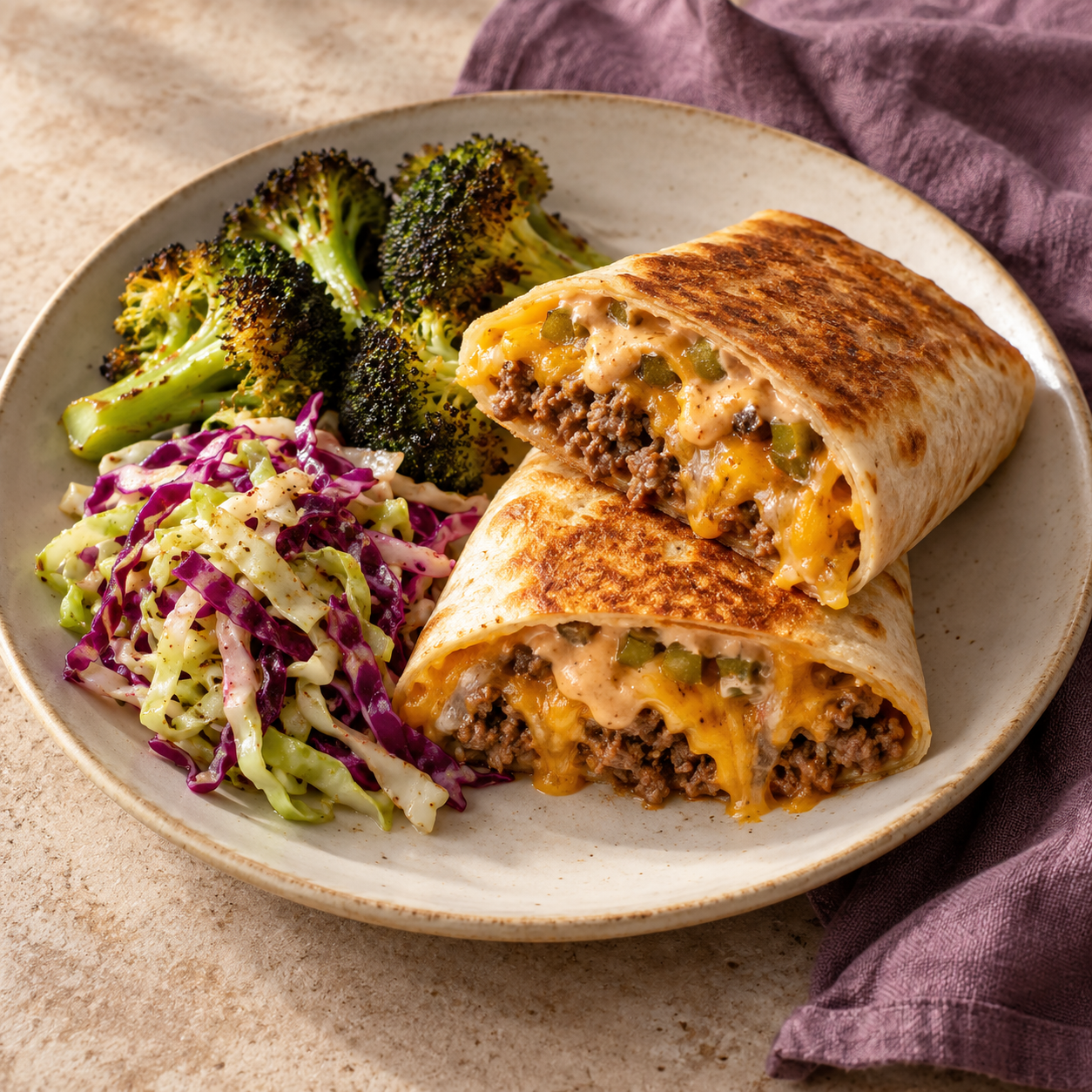 Crispy Cheeseburger Burrito