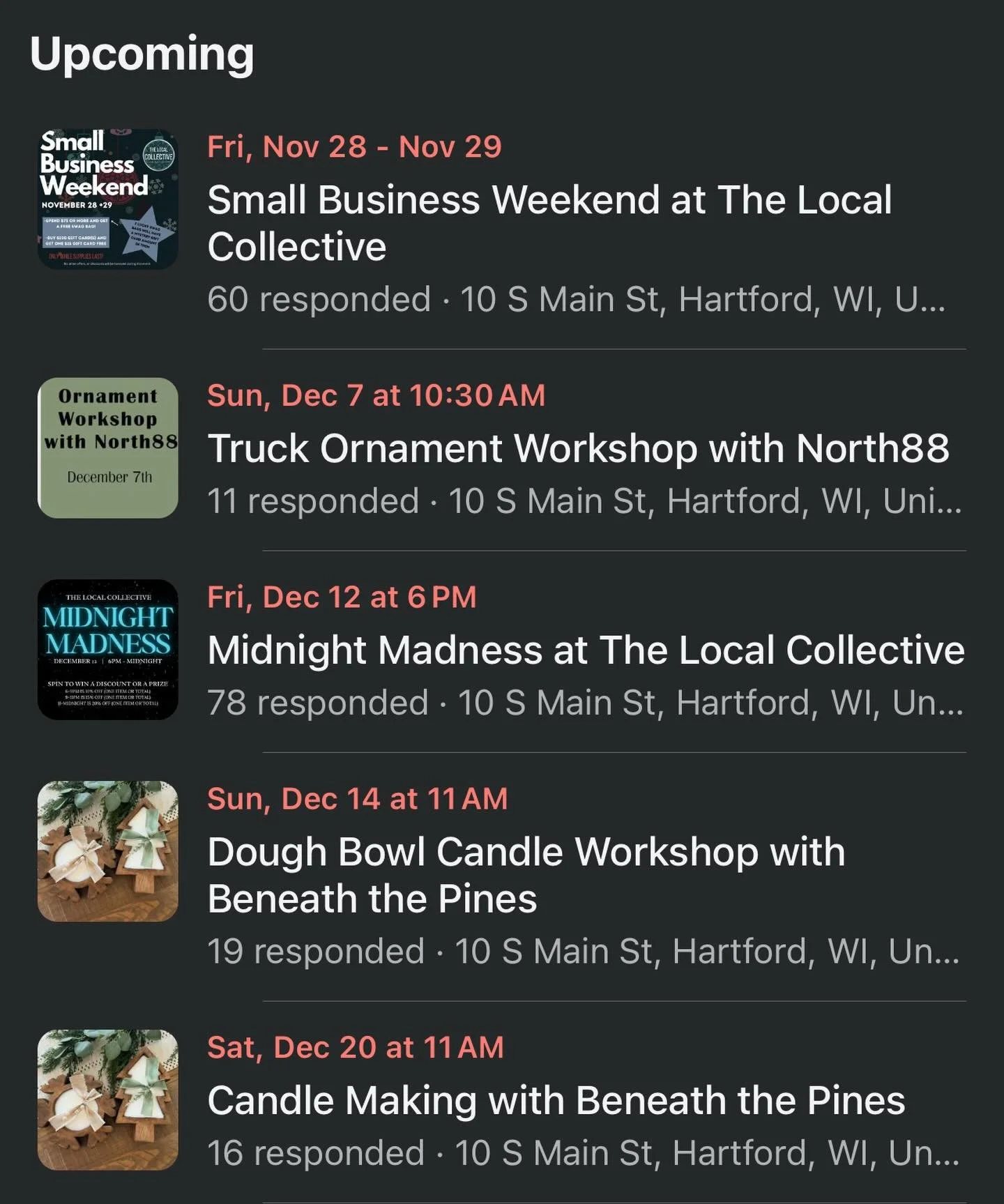 We have so many great events coming up! Please check out our website and Facebook page for a list of all the workshops and events coming up!