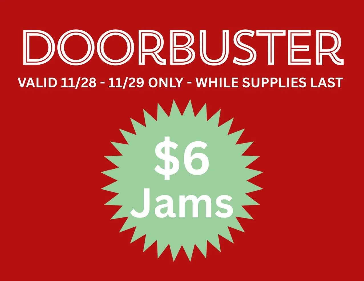 THIS FRIDAY AND SATURDAY! Spend $75 or more and get a swag bag filled with amazing items, 3 of the bags each day will have a surprise gift card. While supplies last! We will also have a few Doorbuster sales around the shop.