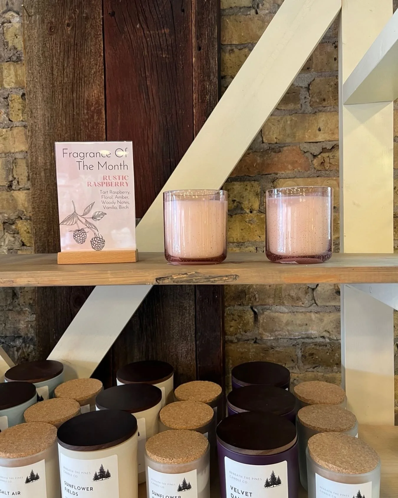 Fragrance of the month rustic raspberry in a cute pink tint glass jar. Get yours while it last!