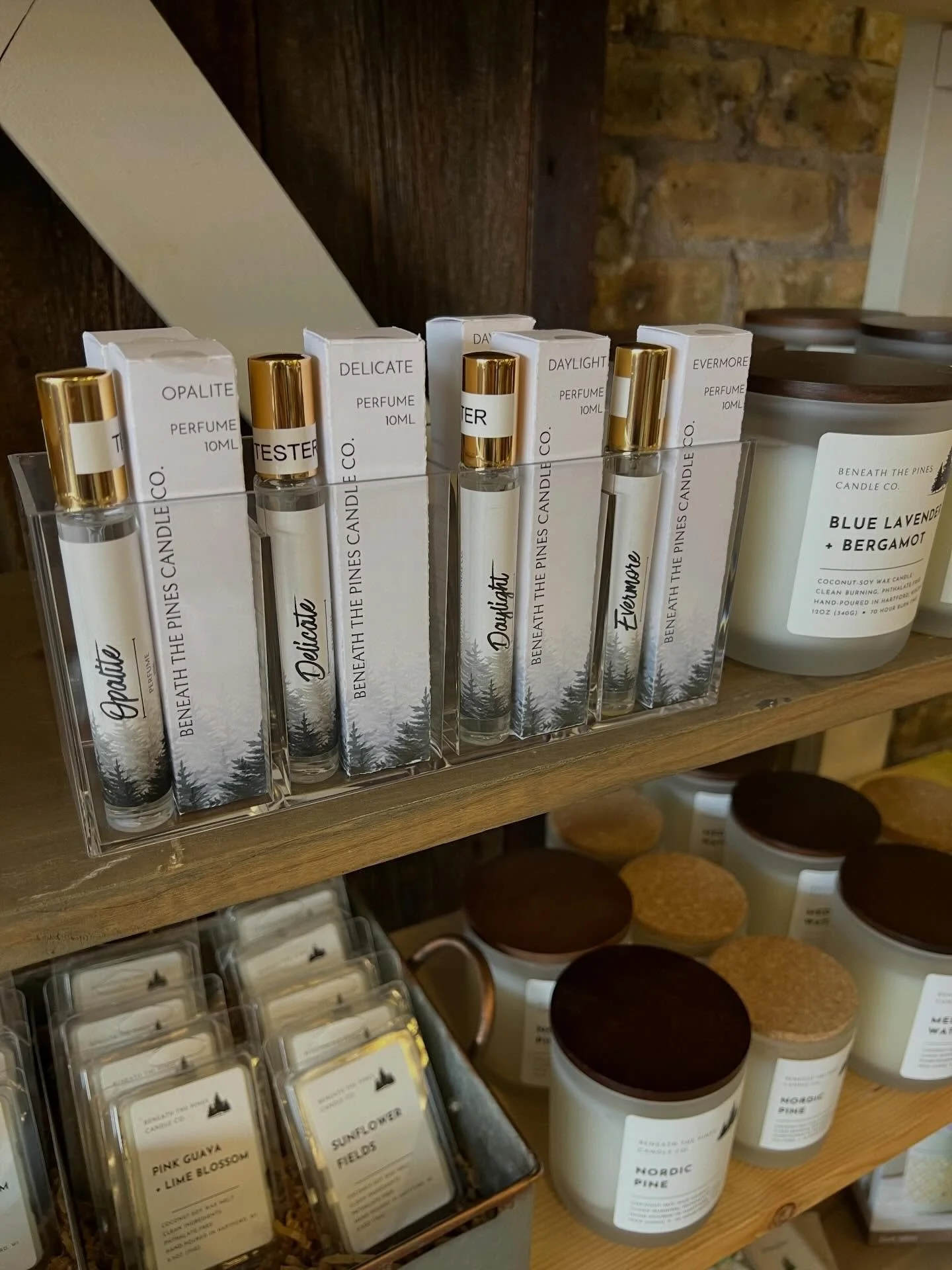Did you know that @beneaththepinescandleco now has perfumes available? They smell wonderful&hellip;.just like their candles, wax melts &amp; room sprays! Open until 6pm today!