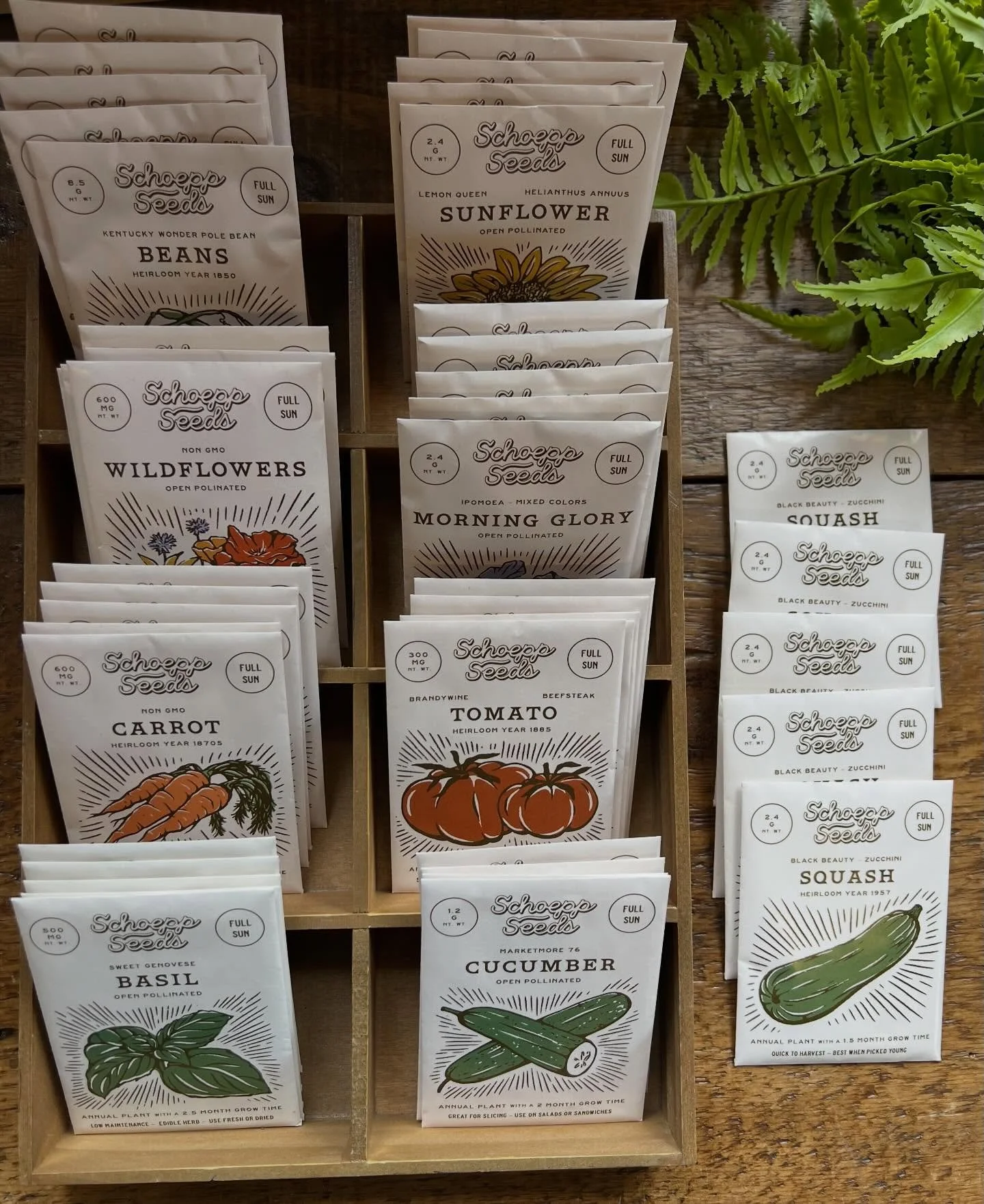 So excited to have @schoeppseeds in the shop! Just in time for the first day of spring. 🌼 While you&rsquo;re at it, check out his music if you haven&rsquo;t already @trapperschoepp 🎶 🎵 you might hear a song or two while you shop! 😉
