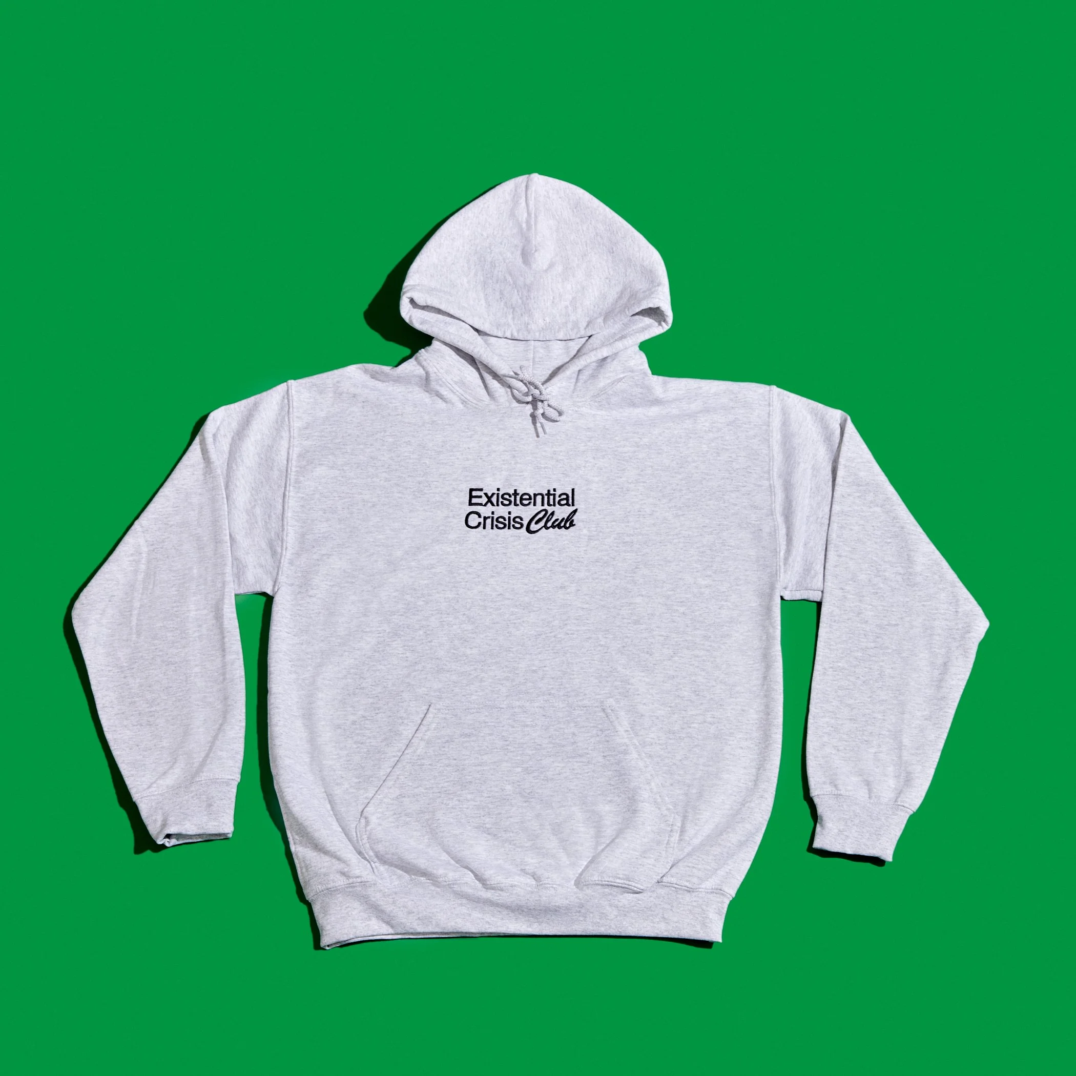 Chandail à capuchon ''Existential Crisis Club'' - Gris pâle