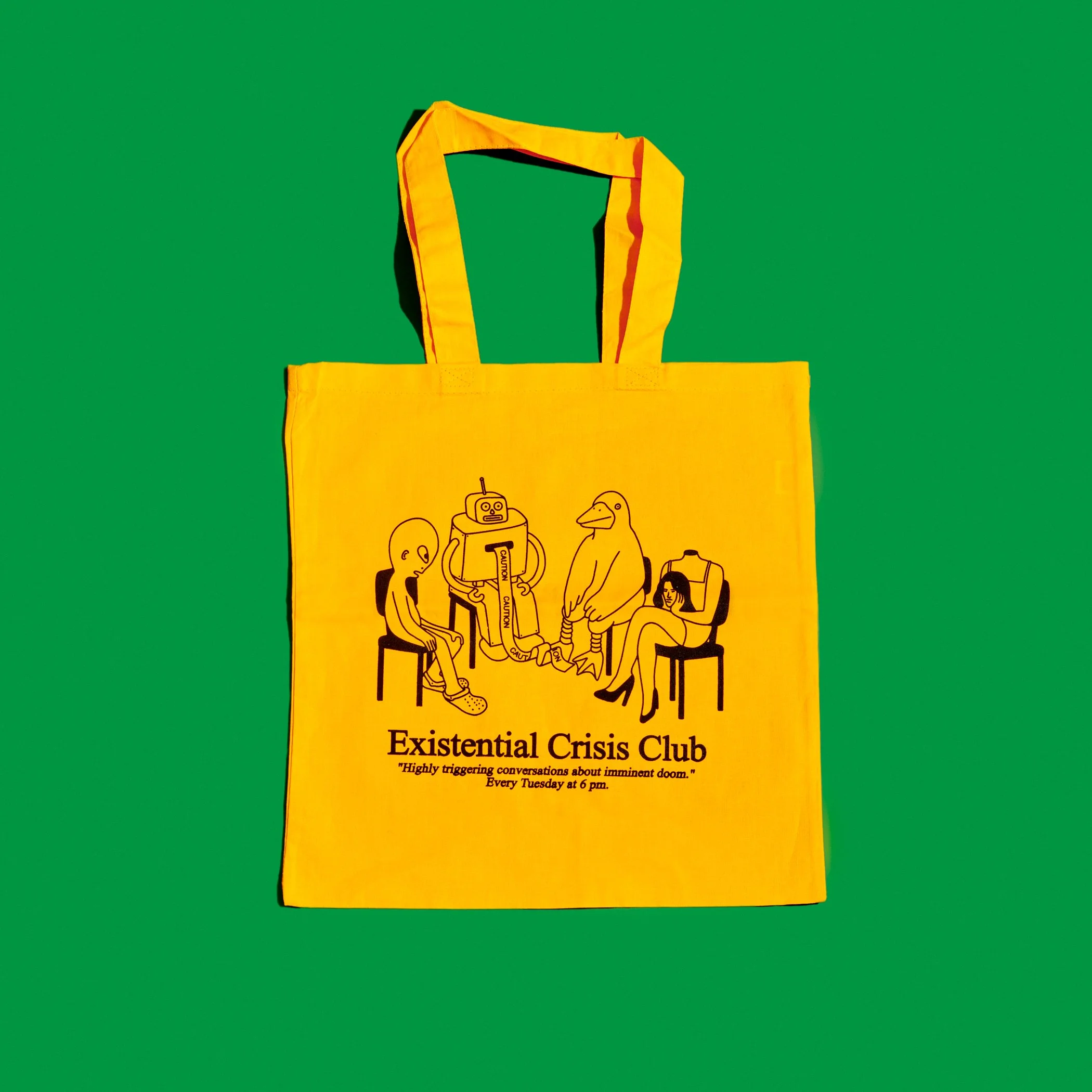 Sac réutilisable Existential Crisis Club - Jaune