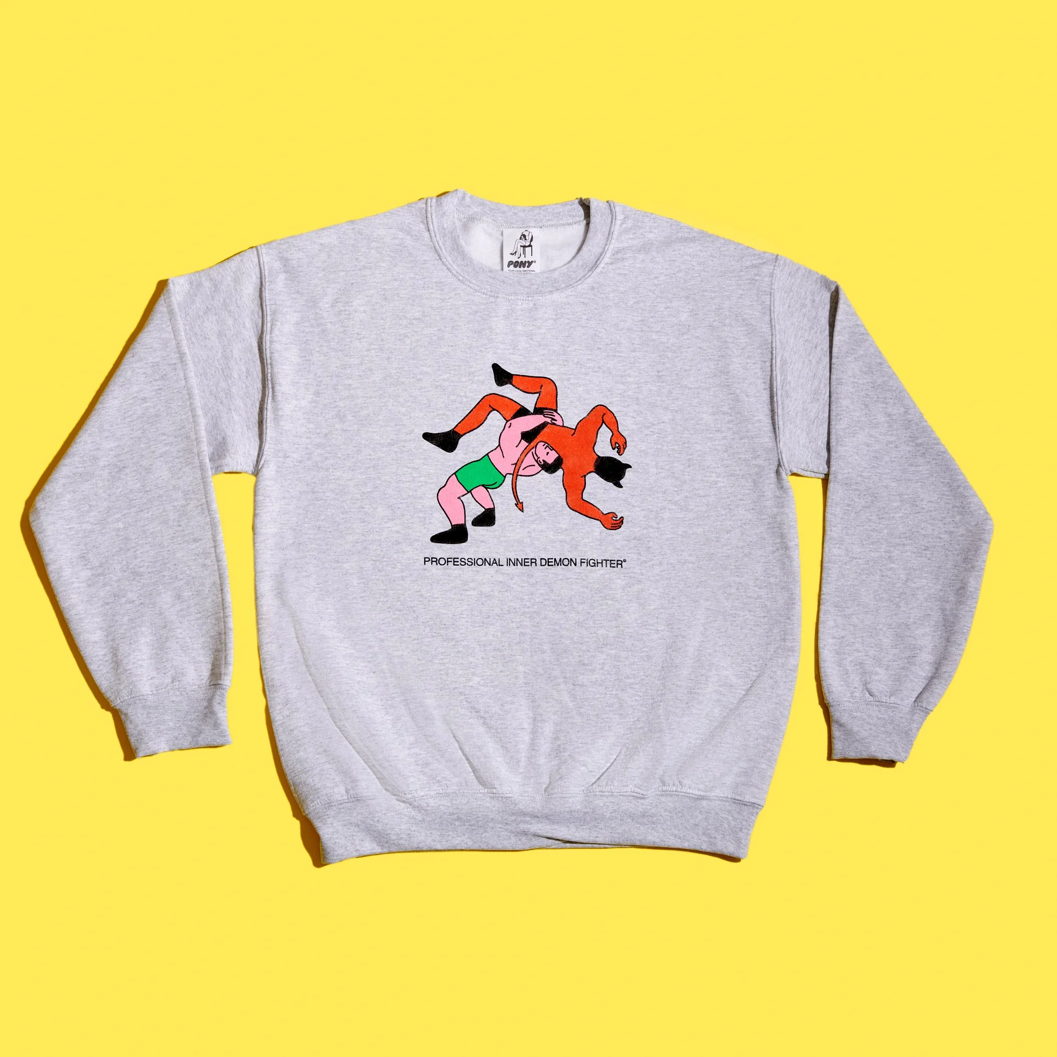 Chandail ''Professional inner demon fighter'' - Gris pâle