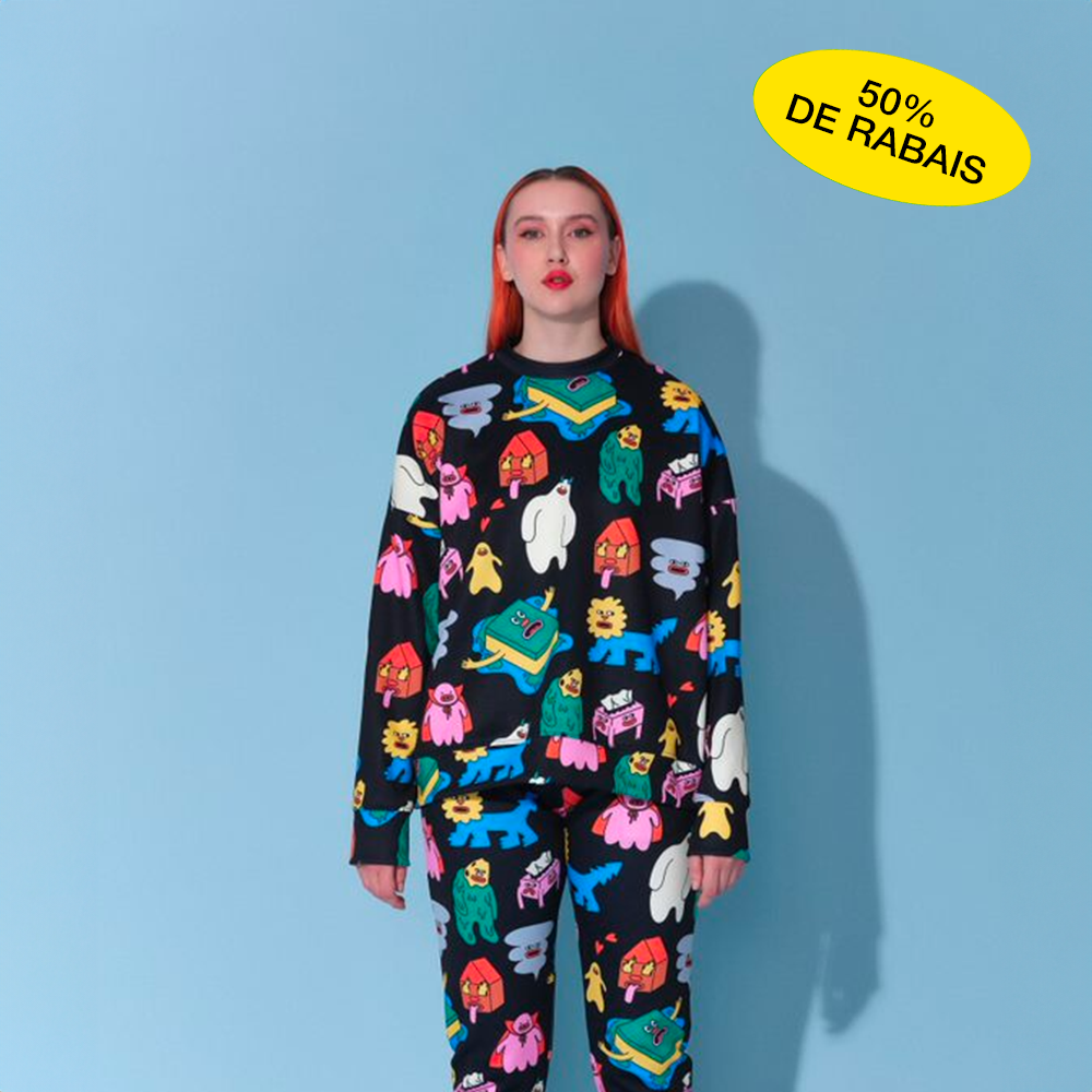 Chandail tranquille ''All stars'' - noir