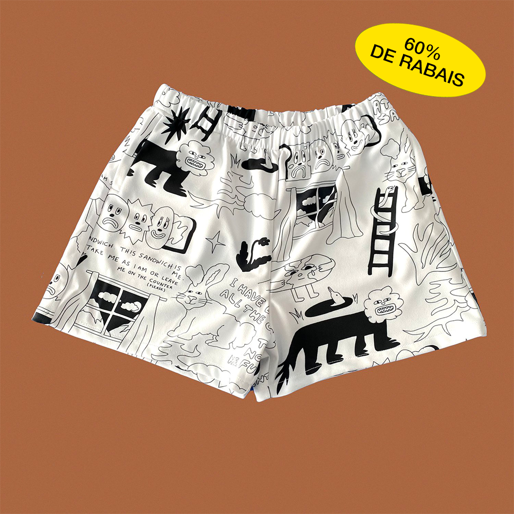 Short ultra confo avec poches ''Bonne Journée''