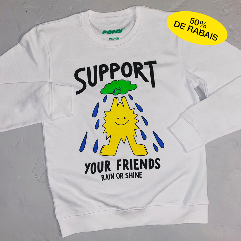 Chandail ''Support your friends'' - blanc
