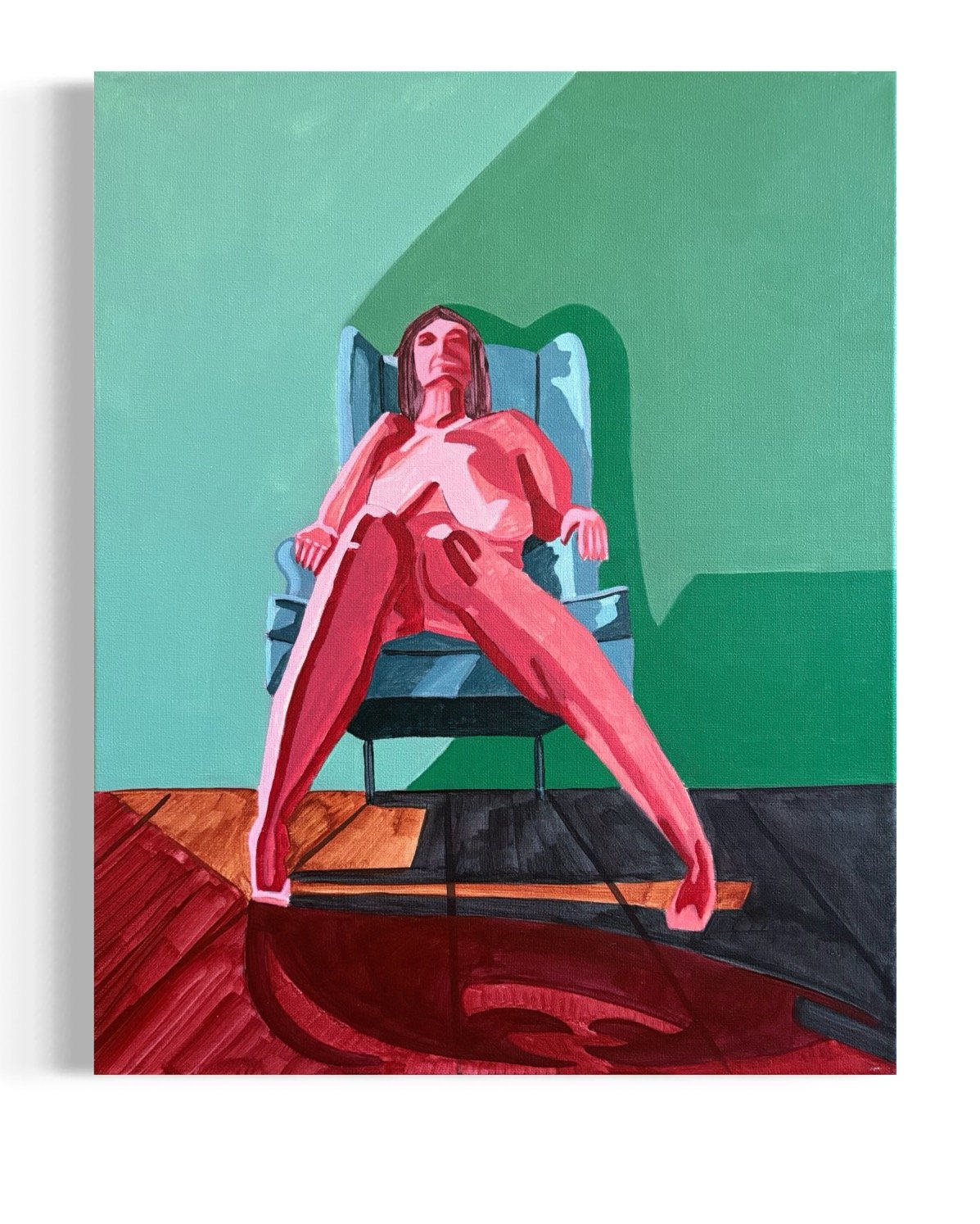 "When was the last time I forgave myself?" 20"x16". Acrylic on canvas. 2025