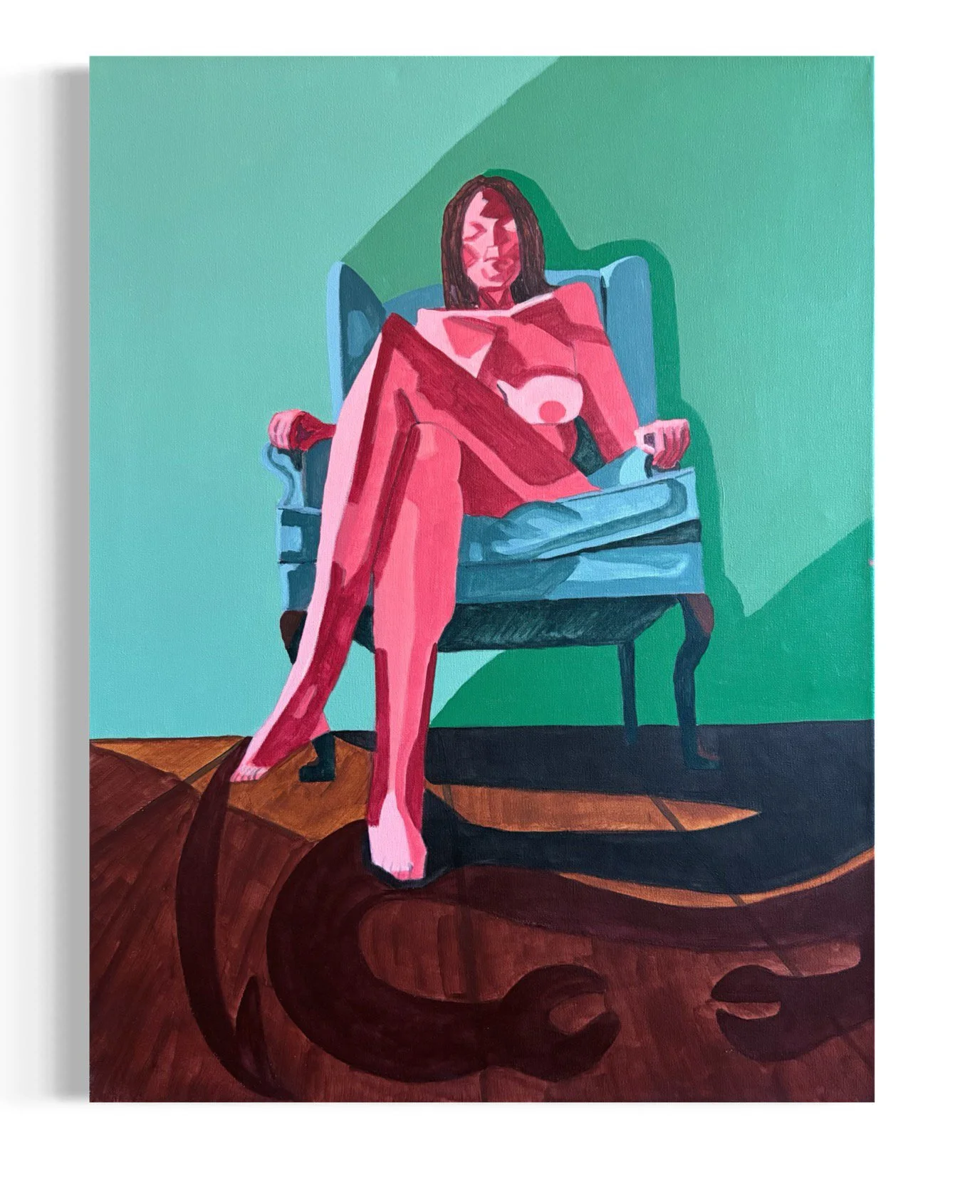 “What’s the biggest lie I tell myself consistently?”. 24"x18". Acrylic on canvas. 2025