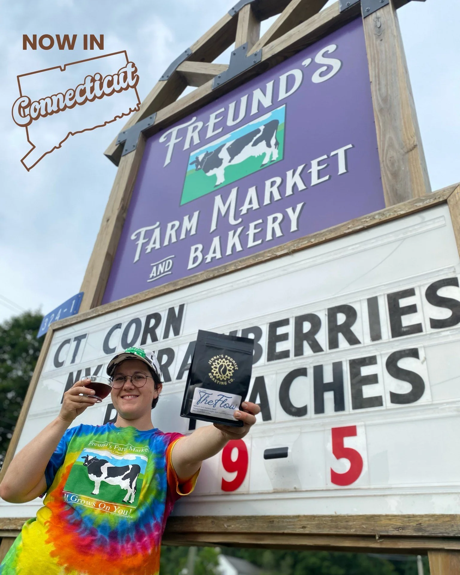 Hey Connecticut Friends!
We’re thrilled to introduce our first CT retail partner – Freund's Farm Market & Bakery in East Canaan! You can now pick up a bag of Jenna’s Promise Roasting Co. Coffee closer to home. ☕💛
Swing by this