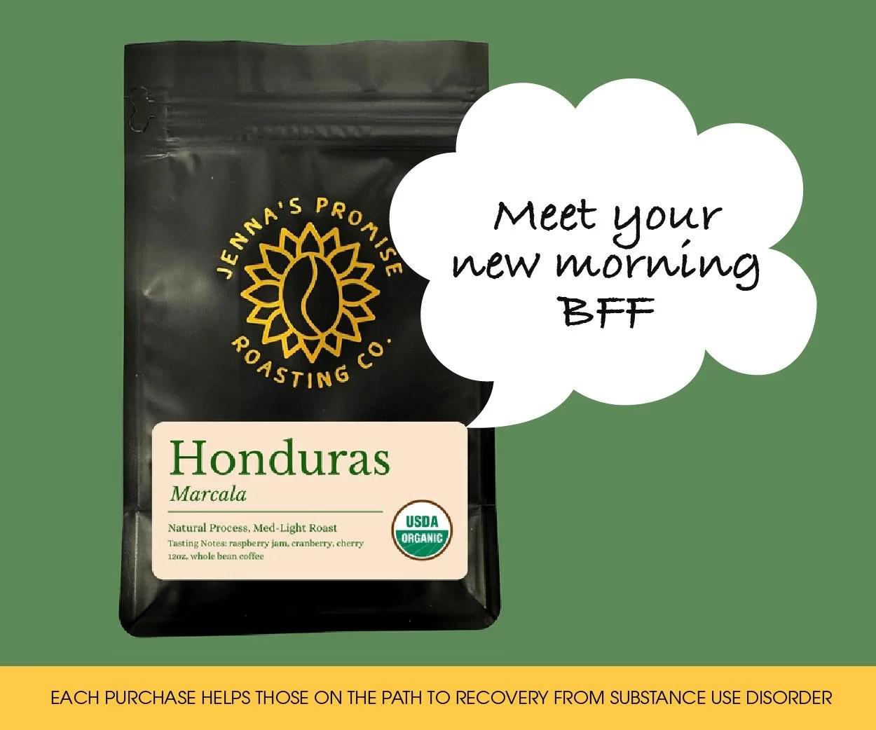 ☕ A New Brew: Organic Honduras, Marcala
Grown with purpose and bursting with flavor, this medium-light roast brings raspberry jam, cranberry, and cherry straight to your cup 🍒
But this isn’t just any coffee - it’s USDA Organic and ethic