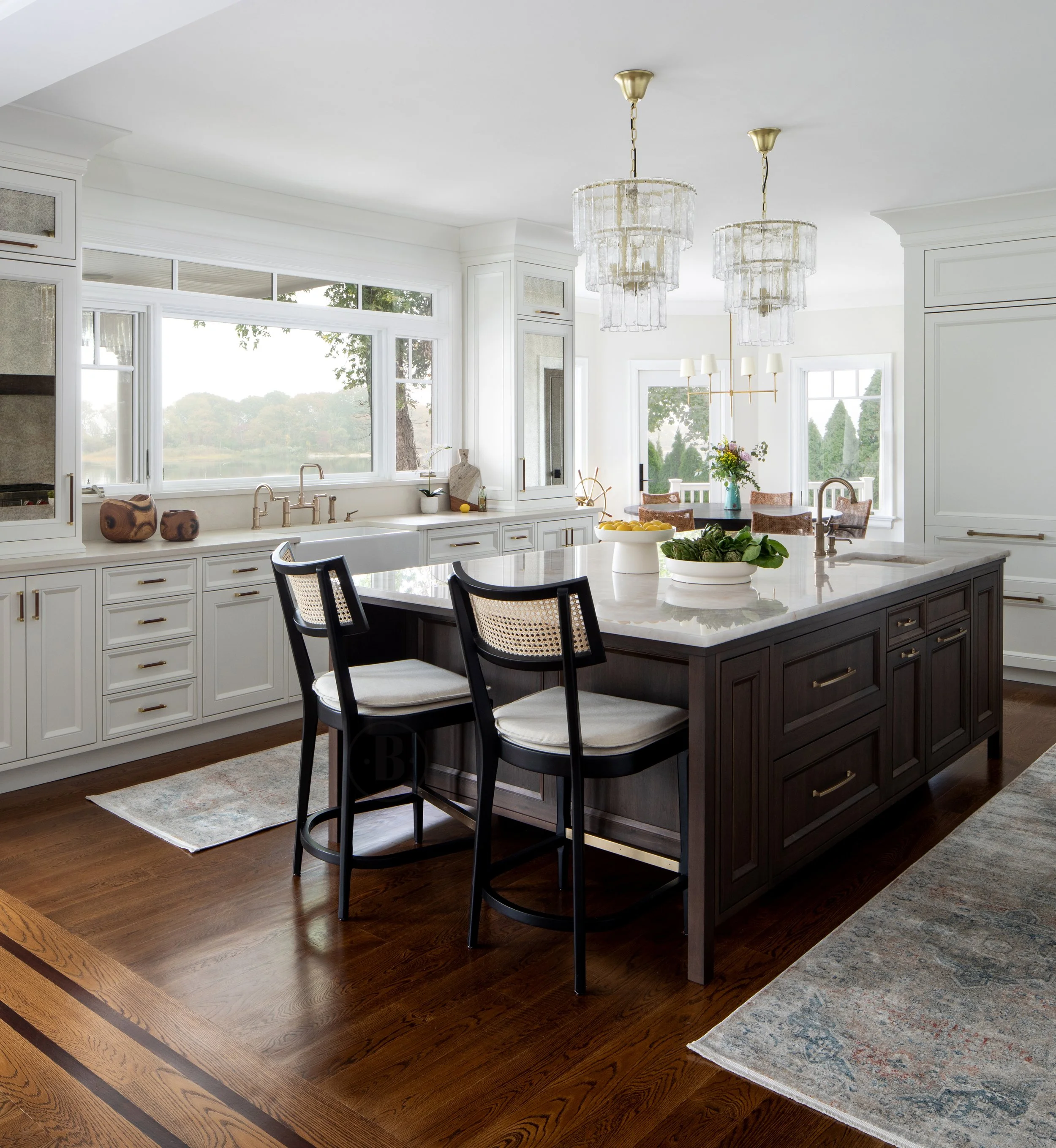 Large Scale Island with extra storage and seating at end of counter.