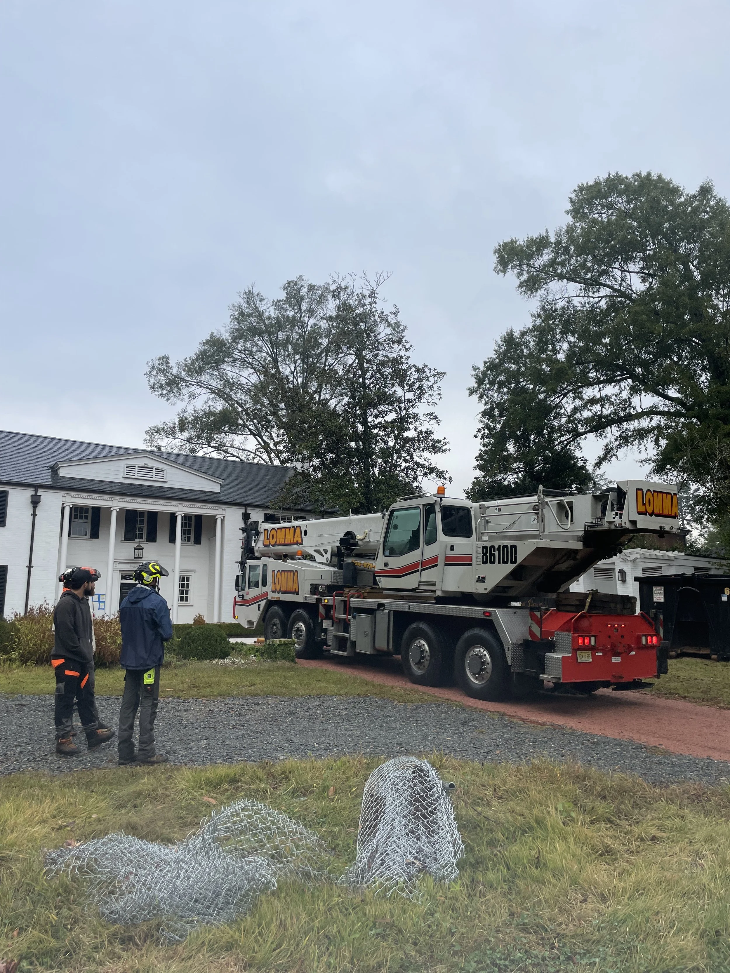 The set up for a 100 Ton crane takes a while.