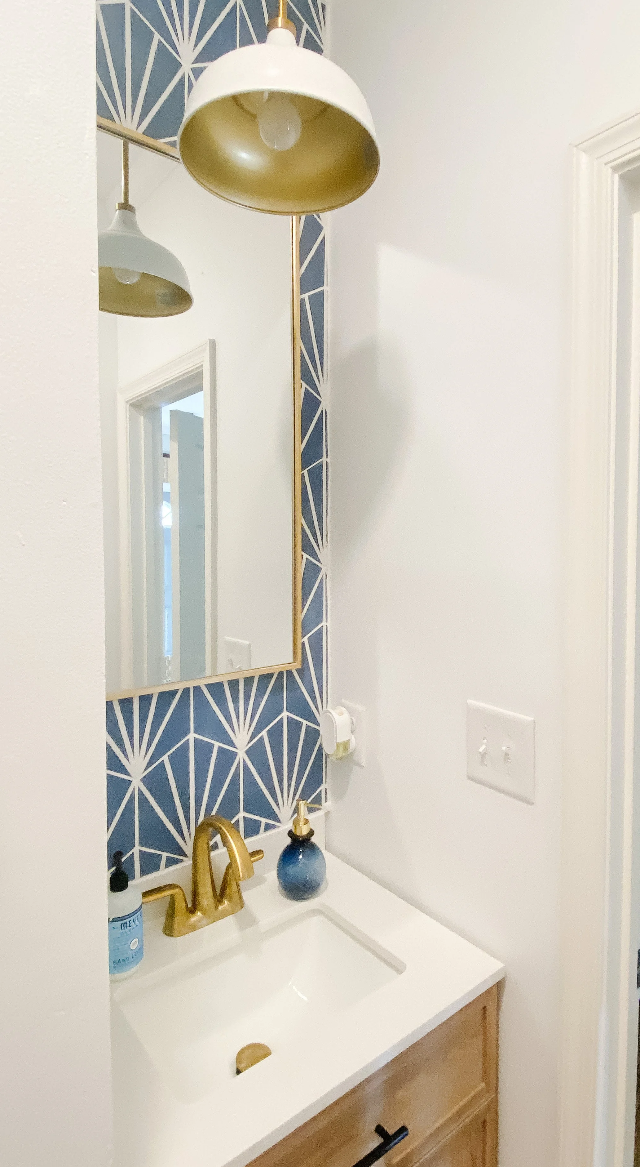 Powder Room Design with Art Deco Tile — Bella Via Design