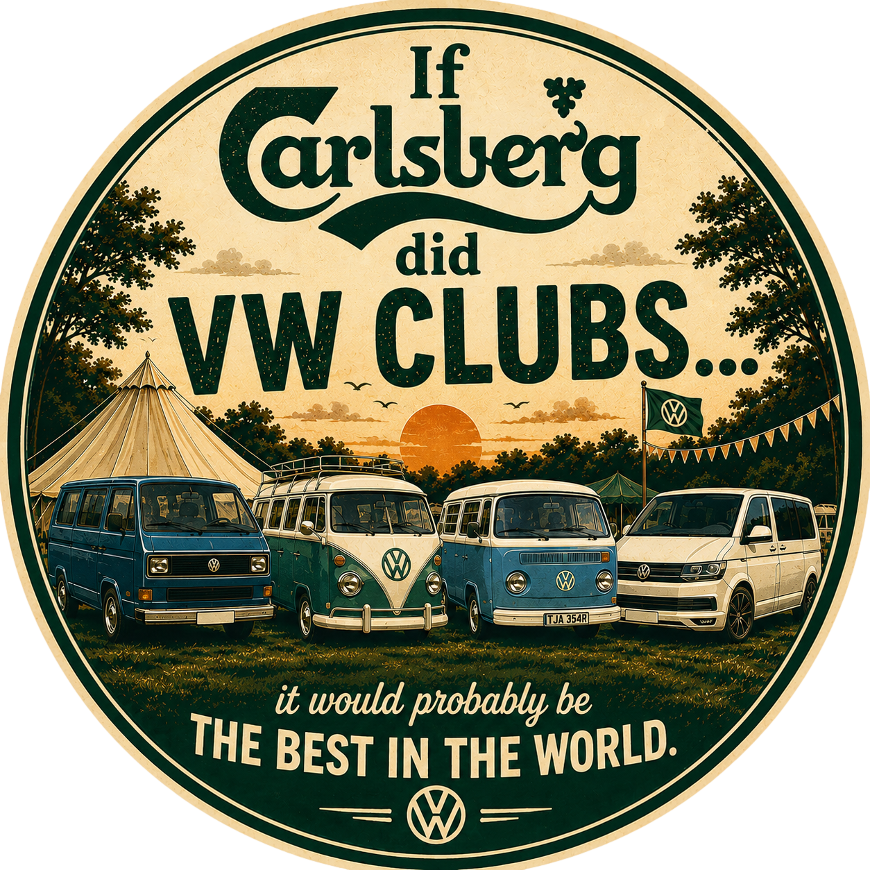 Vintage VW Club Sticker
