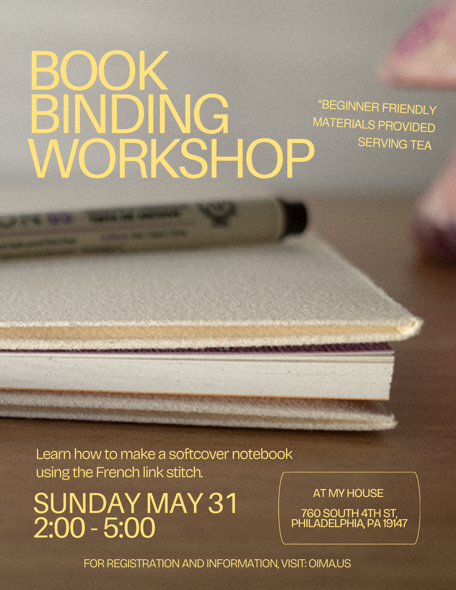 Softcover Bookbinding Workshop - Sunday, May 31st, 2pm-5pm — Oîma
