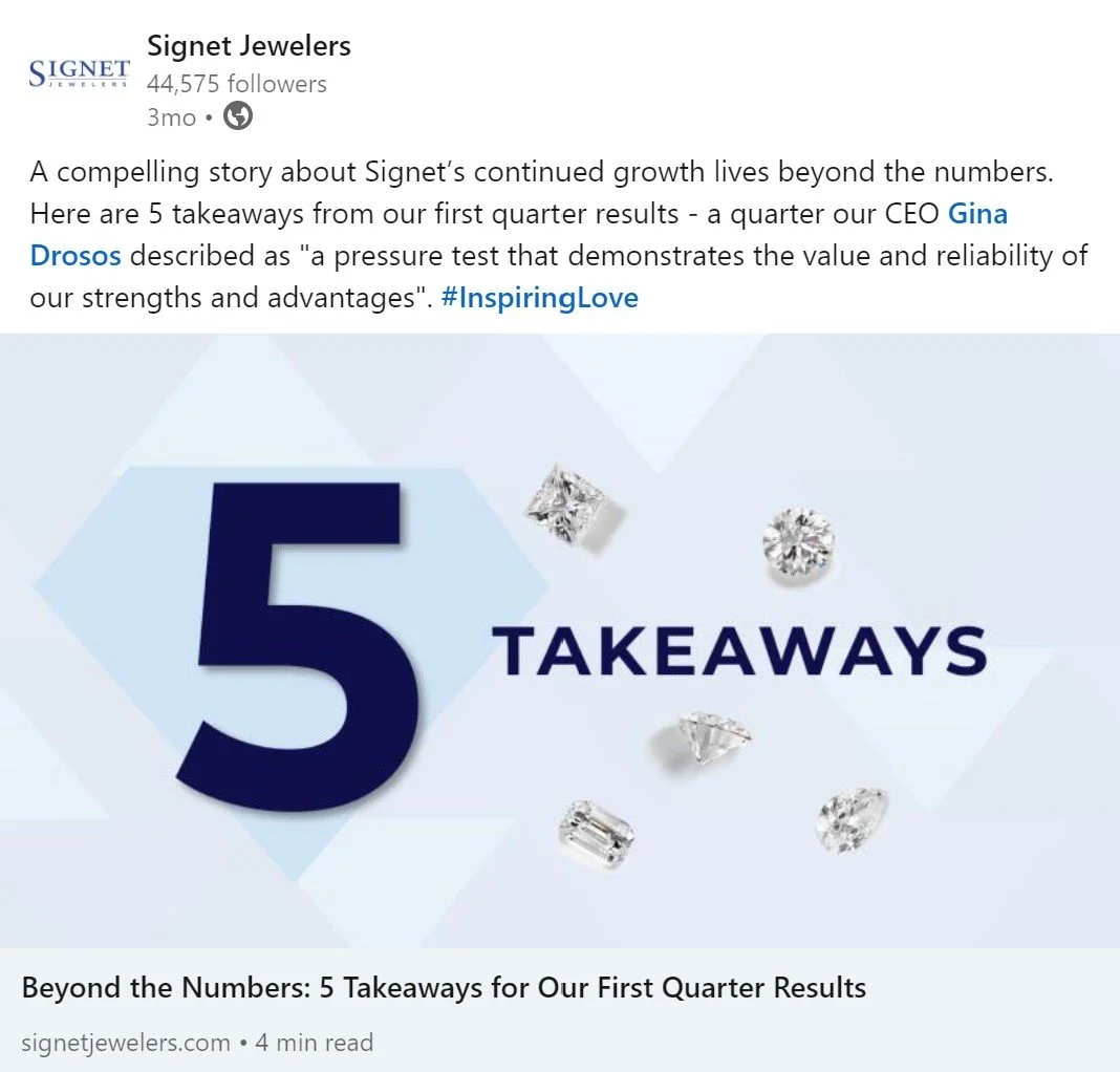 Sharing article I wrote to recap earnings call, resulted in trade media pick-up