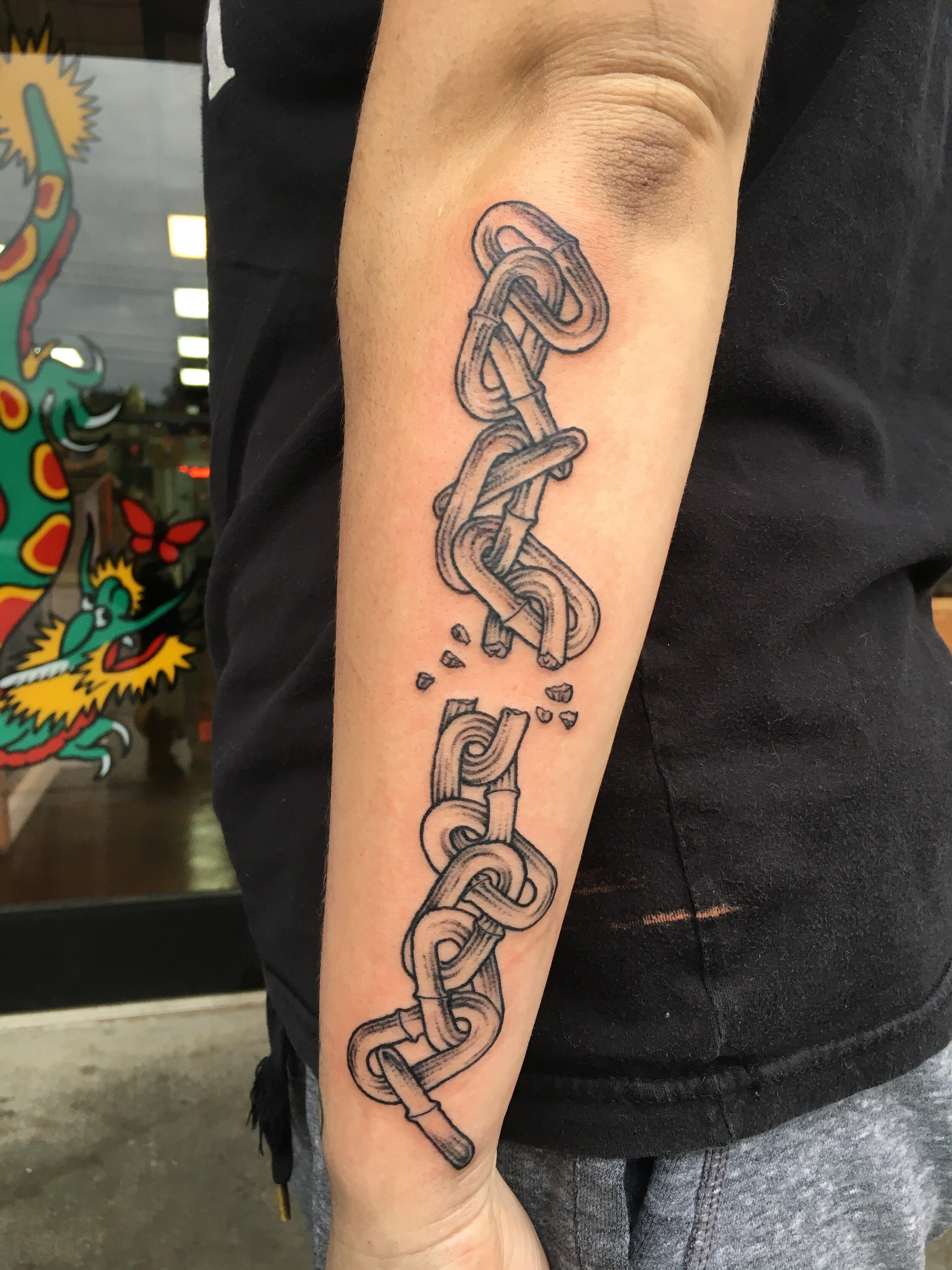 Broken chain completed by Kim Hieu at Tadashi Tattoo in Sigon VN  r tattoos