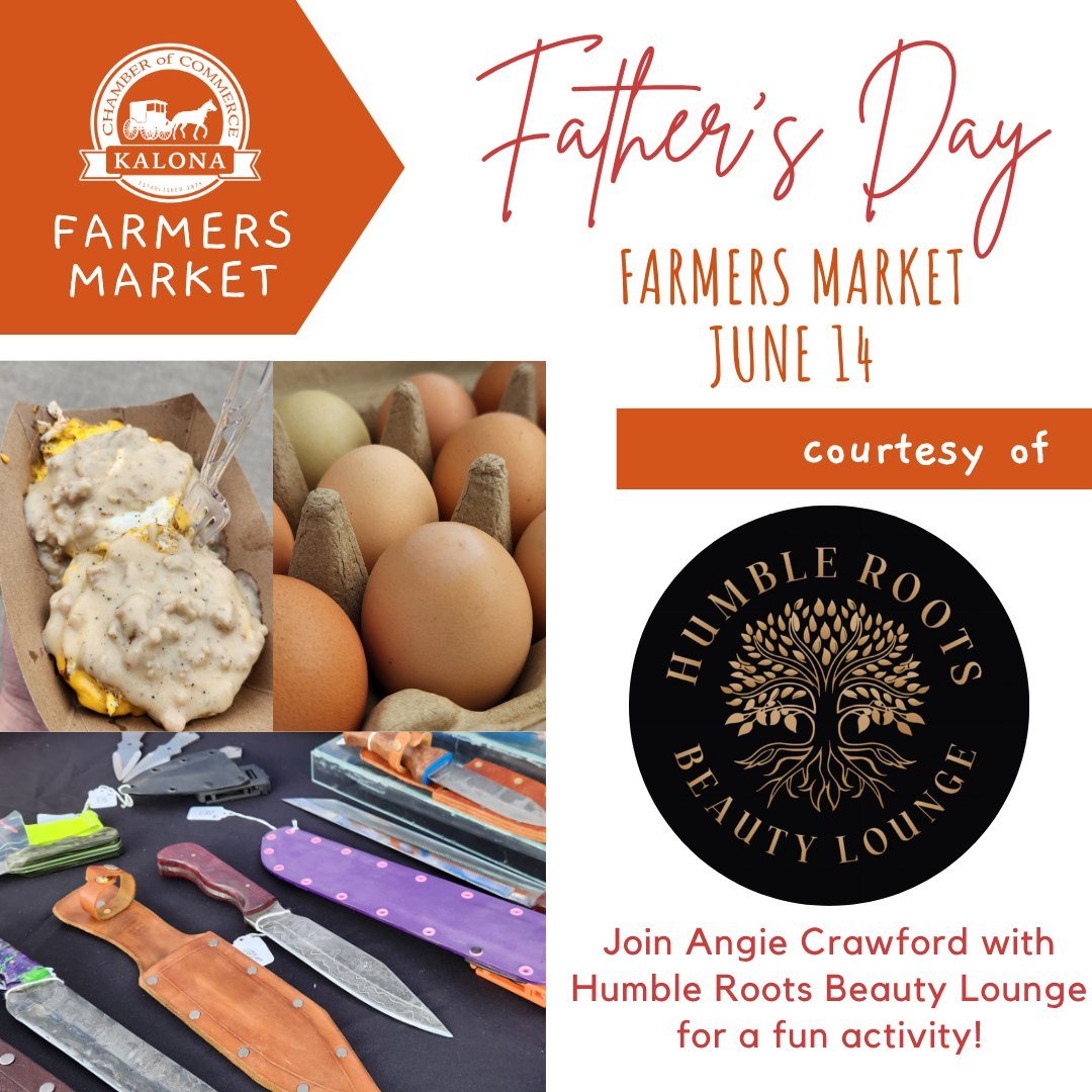Join us this Saturday from 9AM - 12PM!

Find gifts for Dad, activities for the kids, and a wide variety of produce, flowers, crafts, and more!

Activity provided by Humble Roots Beauty Lounge!