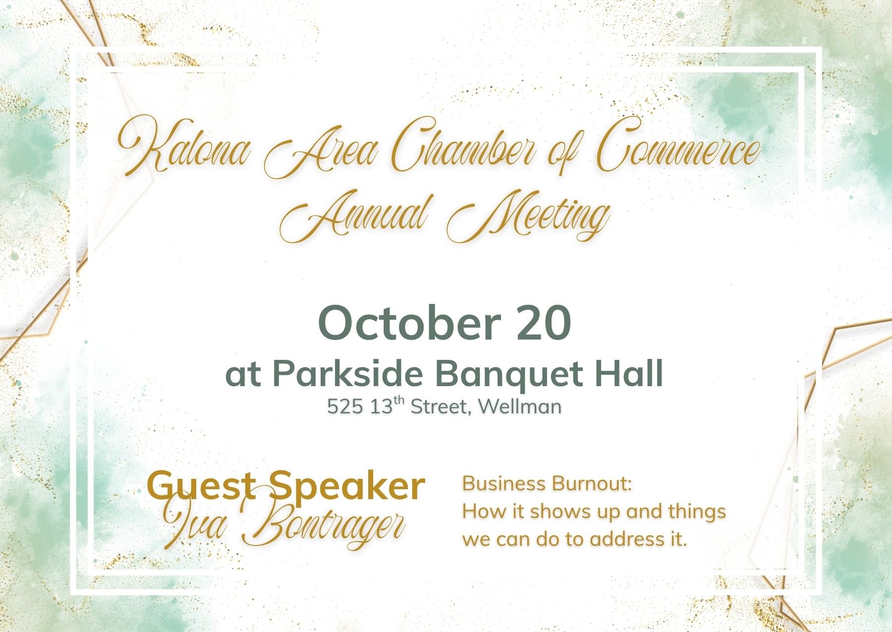 Kalona Area Chamber of Commerce Annual Meeting
