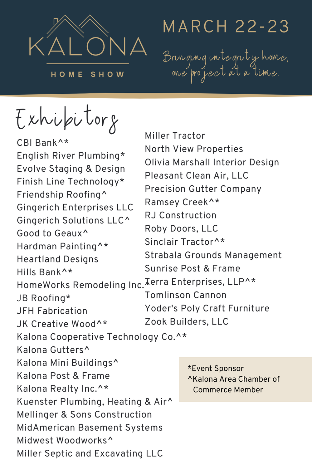 Kalona Home Show — Kalona Chamber of Commerce