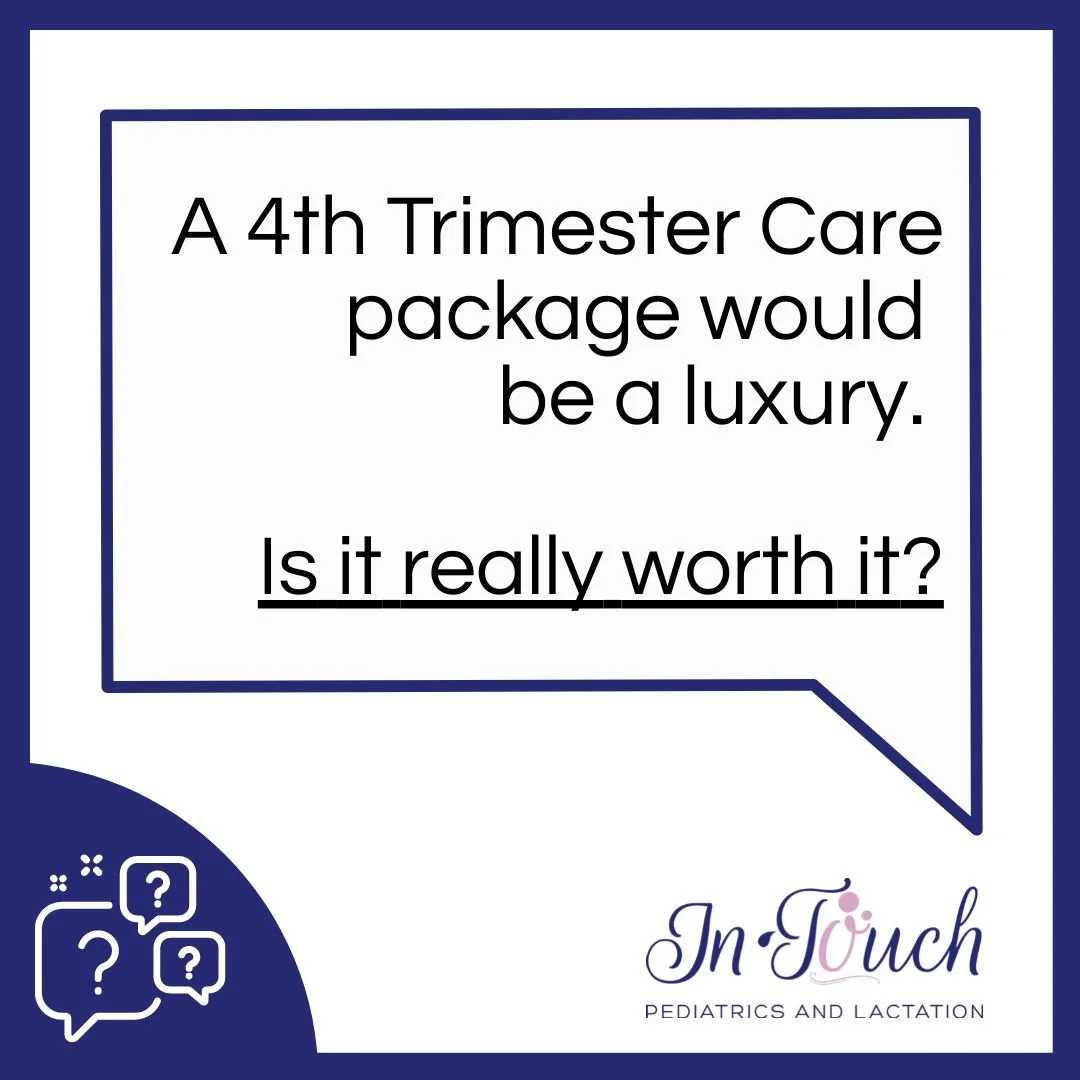 In a 4th Trimester Care Postpartum Package you get:

1.  Time to ask your doctor all your questions - before AND after baby arrives. ❣️
2.  The safety and convenience of your first pediatrician visits in your home. ❣️
3.  Texting with your pediatrici