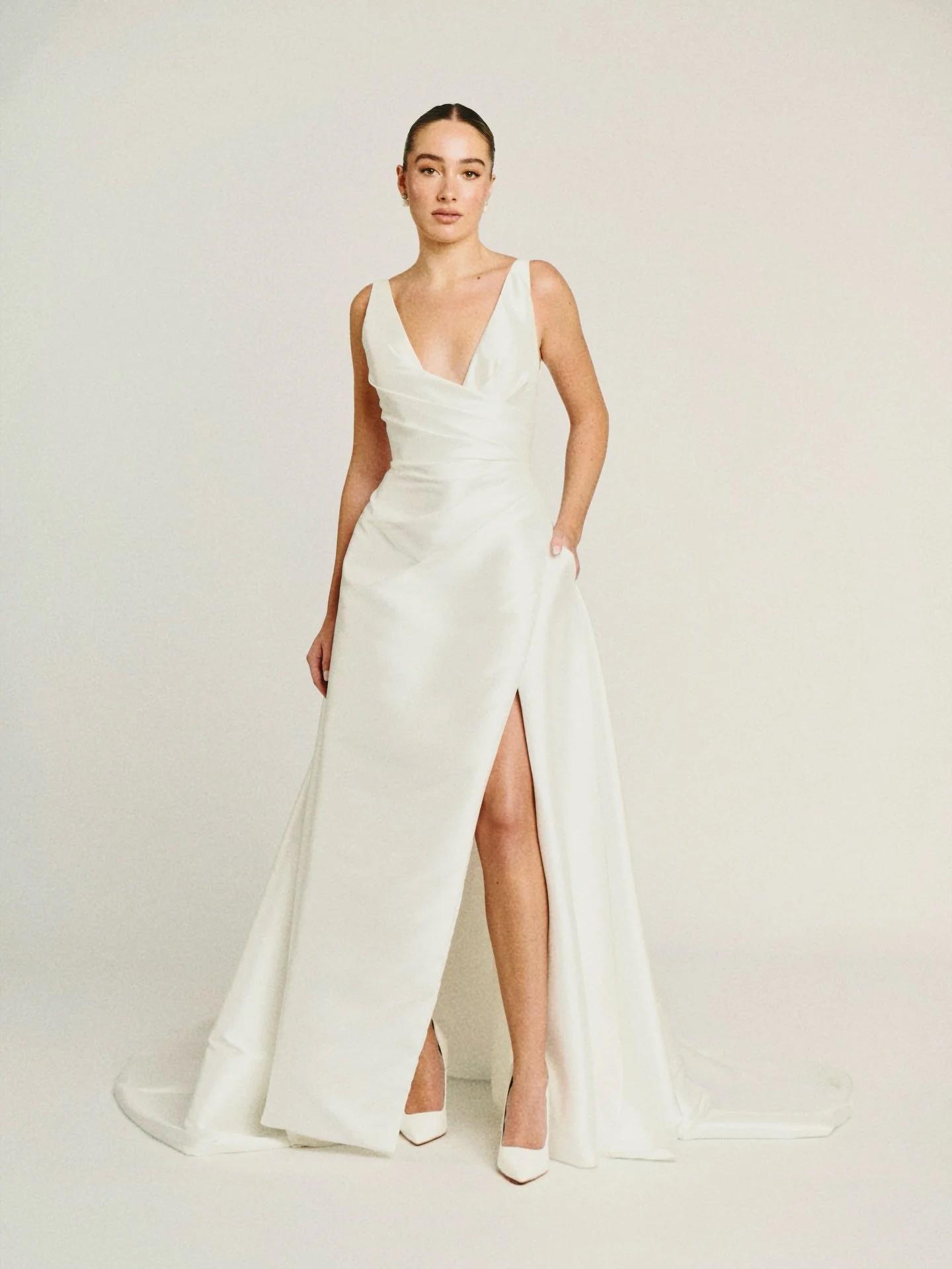 Our forever icon, Astera by Curator The Label in sleek mikado showcases sculptural, structured draping for a modern bridal look.

The Astera Gown and more @curatorthelabel is available to try via our select stockists, linked in bio 🤍