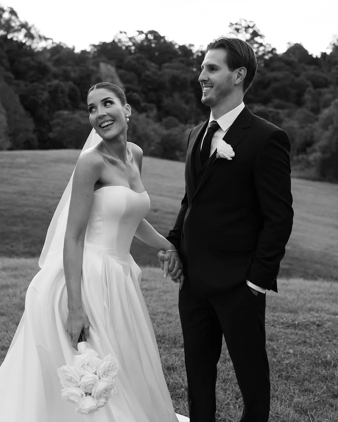 Bespoke @curatorthelabel for our incredible bride, designed with volume and soft lines in-mind to create the most timeless mikado bridal gown.