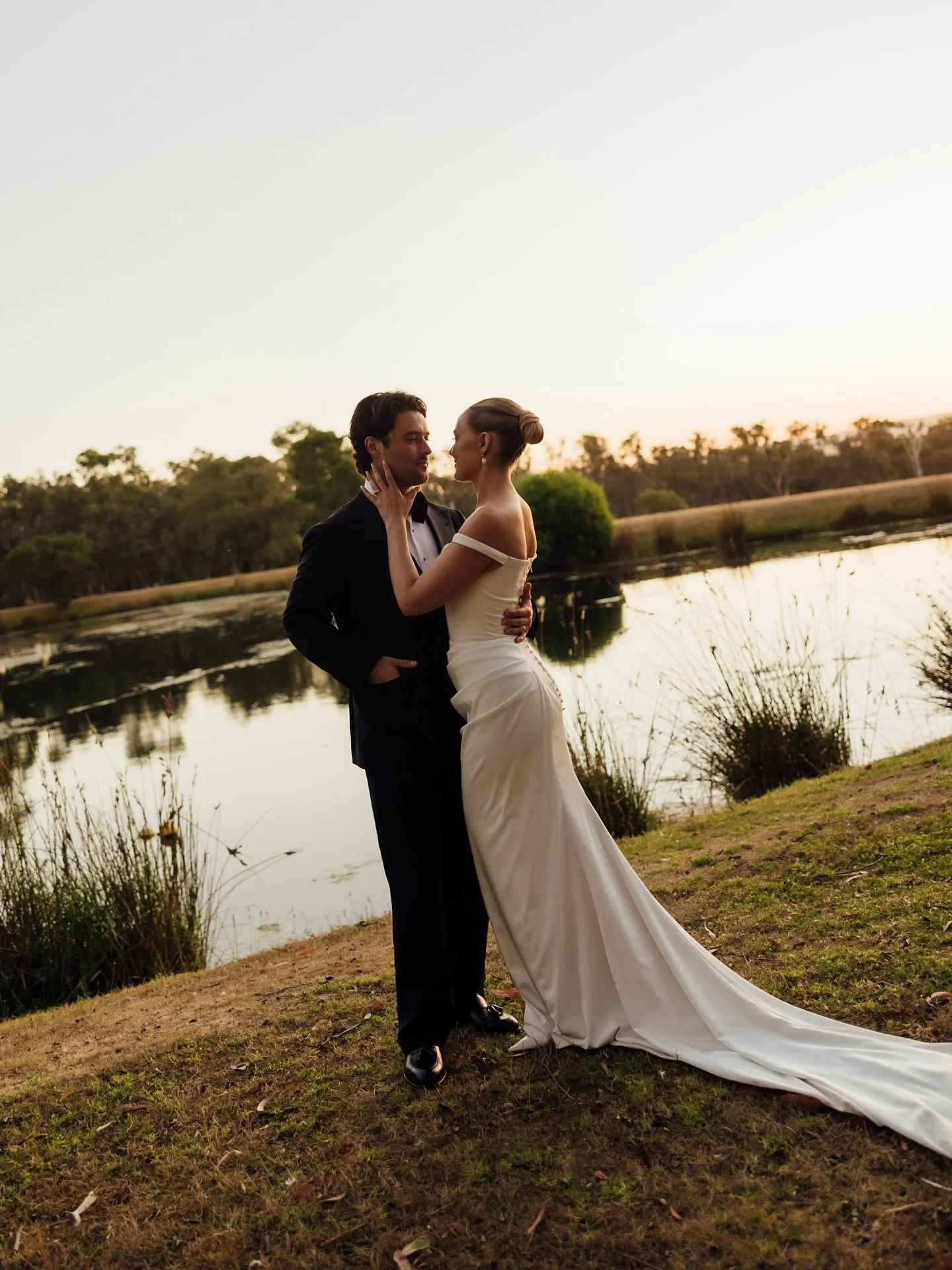 Bespoke Curator The Label for stunning bride Victoria, captured on her wedding day. 

This incredible gown features a relaxed draped skirt and clean-lined bodice.