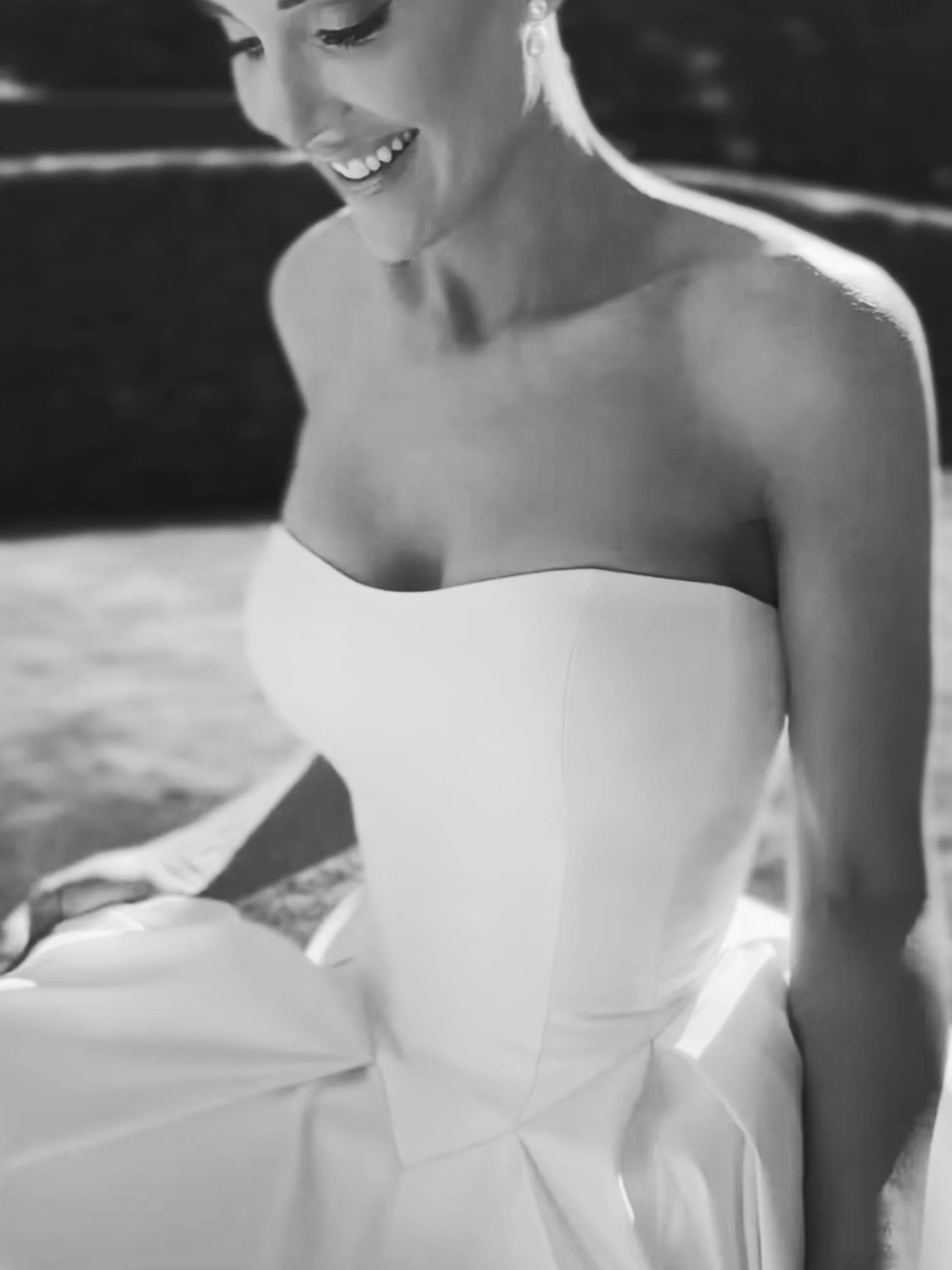 Addie wearing bespoke bridal @curatorthelabel