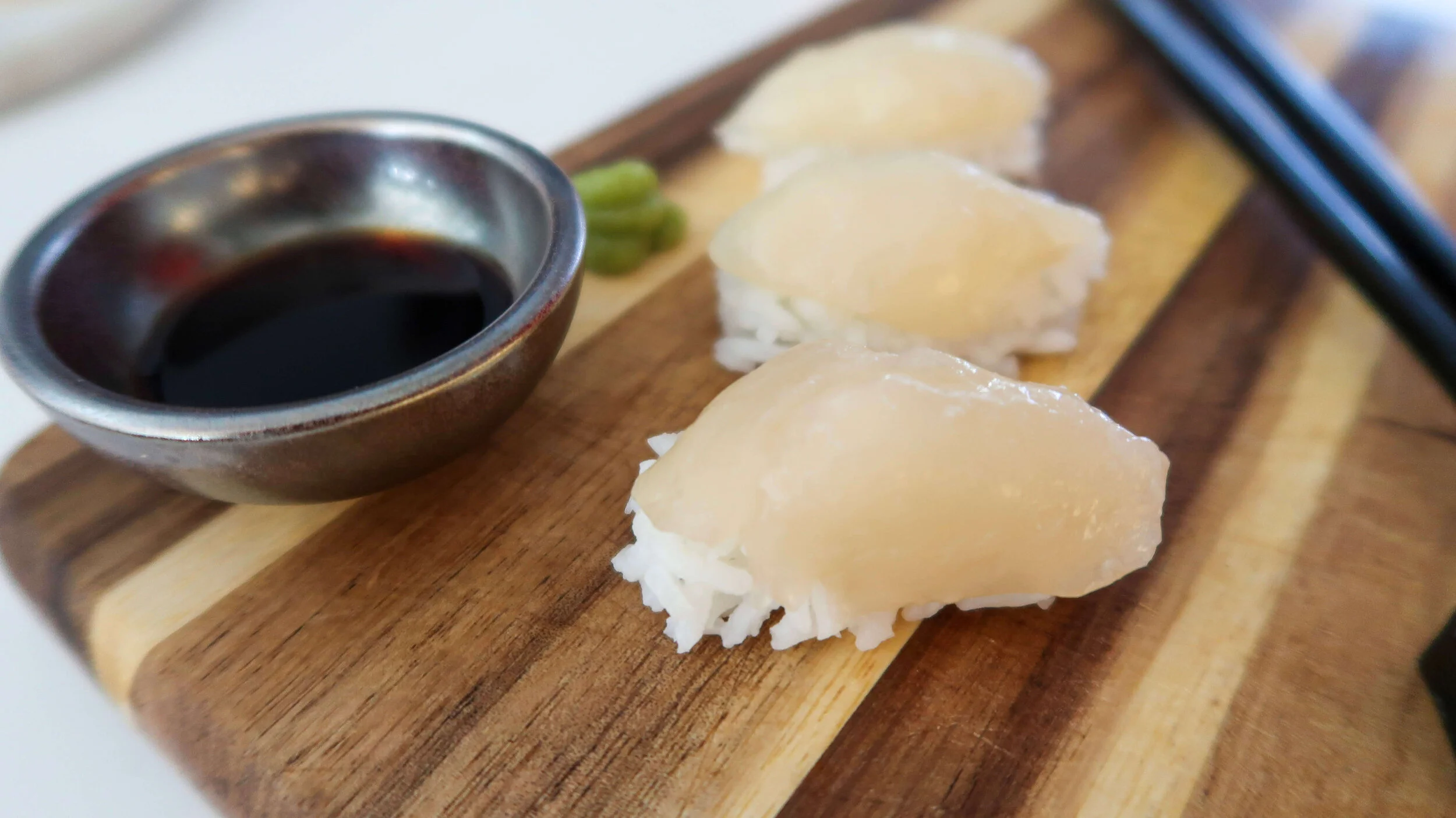 A photo of Aqua Cultured Foods fungi-based seafood alternative. Makes perfect sashimi!