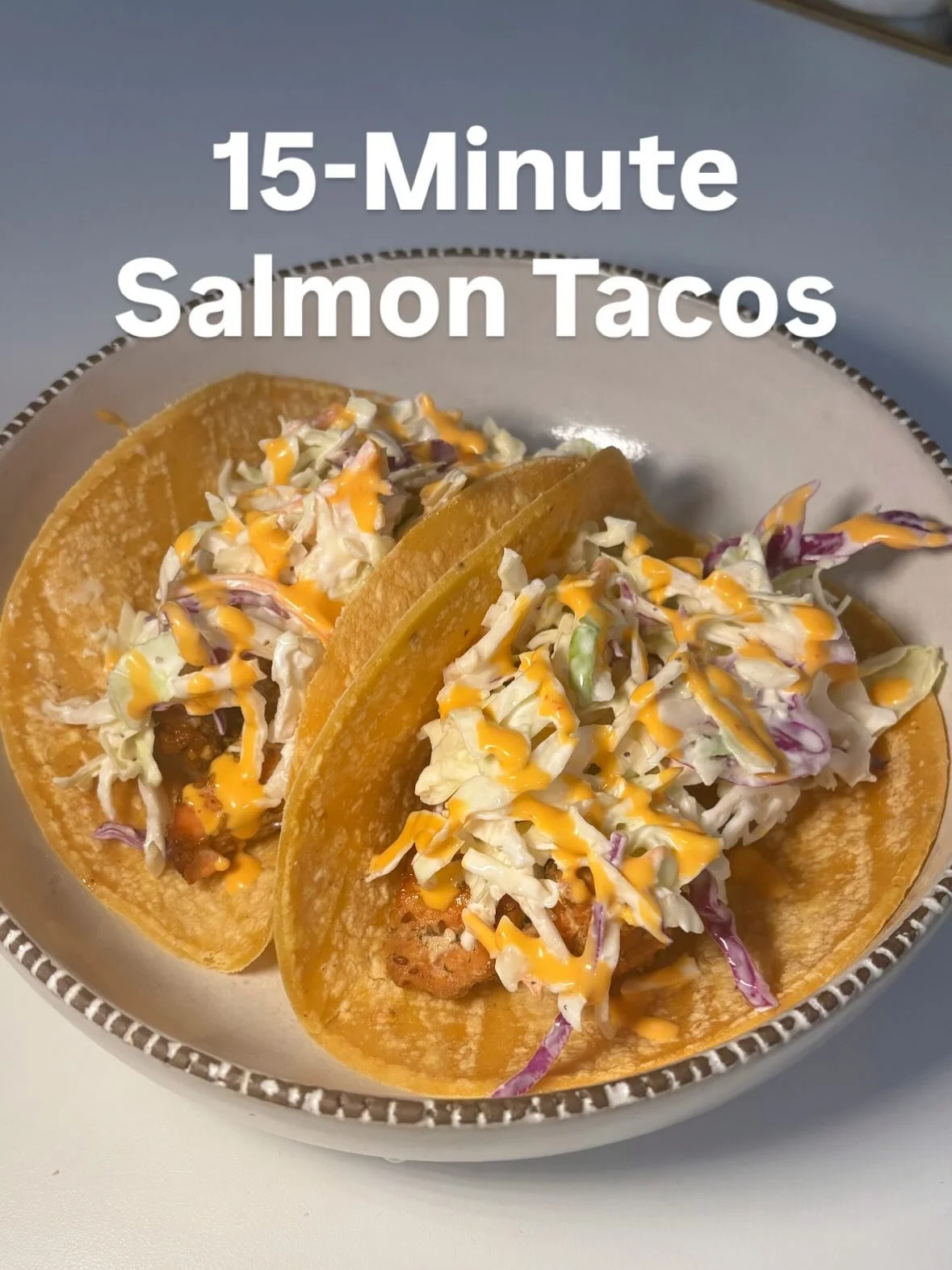 These were SO quick &amp; easy.. definitely a repeat dinner

I went a little rogue with the measurements 😬 so I&rsquo;m guesstimating below - follow your taste preference!

Salmon tacos (makes about 2 servings, 2 tacos each)

SALMON
2 salmon filets 