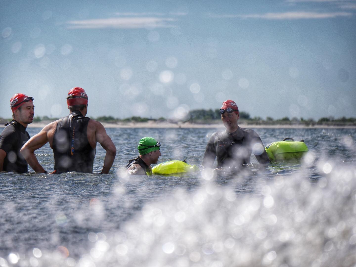 Yes, the NYC Tri is straight, fast and relatively easy w/ your wetsuit. And we all know about the legendary bag of chips that &quot;swims&quot; 30:00. That doesn't mean you don't have to take it seriously. 

Our group practice was a couple of weeks a