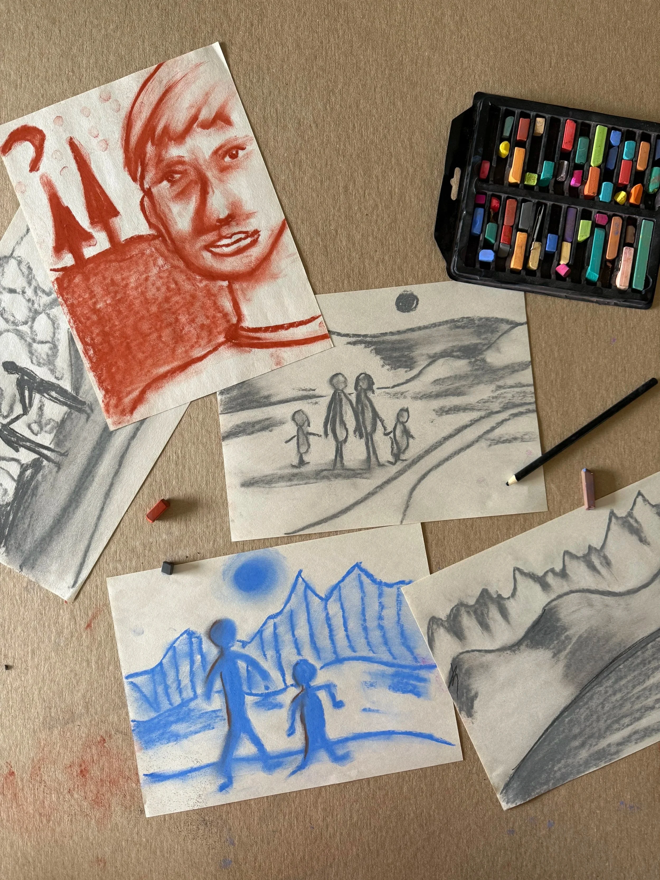 Family Art Day: Dreamy Places, Special Faces inspired by Kathryn Blommel