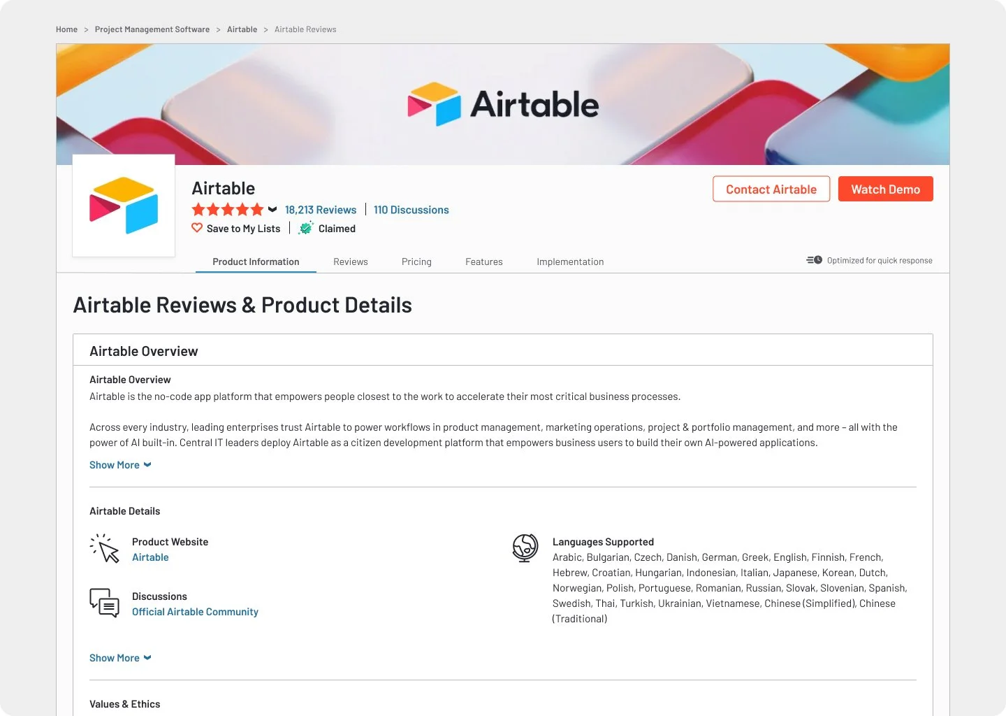 The header lacks visual hierarchy and overloads users with competing elements like CTAs, ratings, and pricing. The wide center column makes content harder to scan and read.