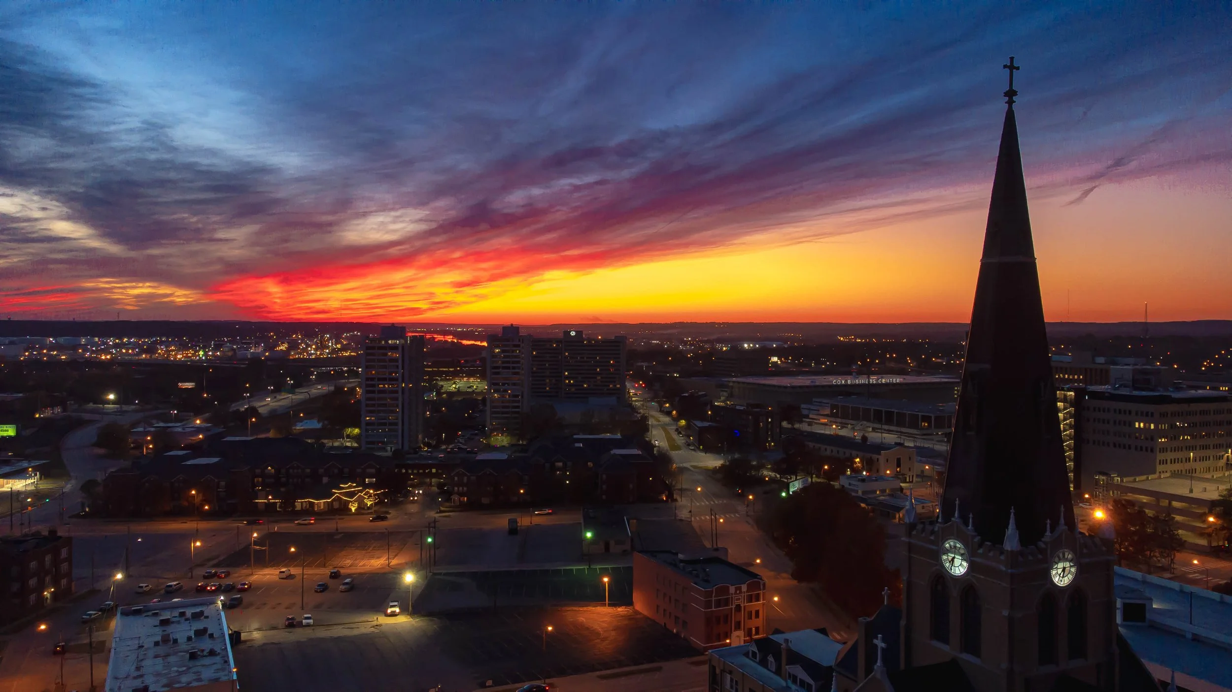 Sunset in Downtown Tulsa