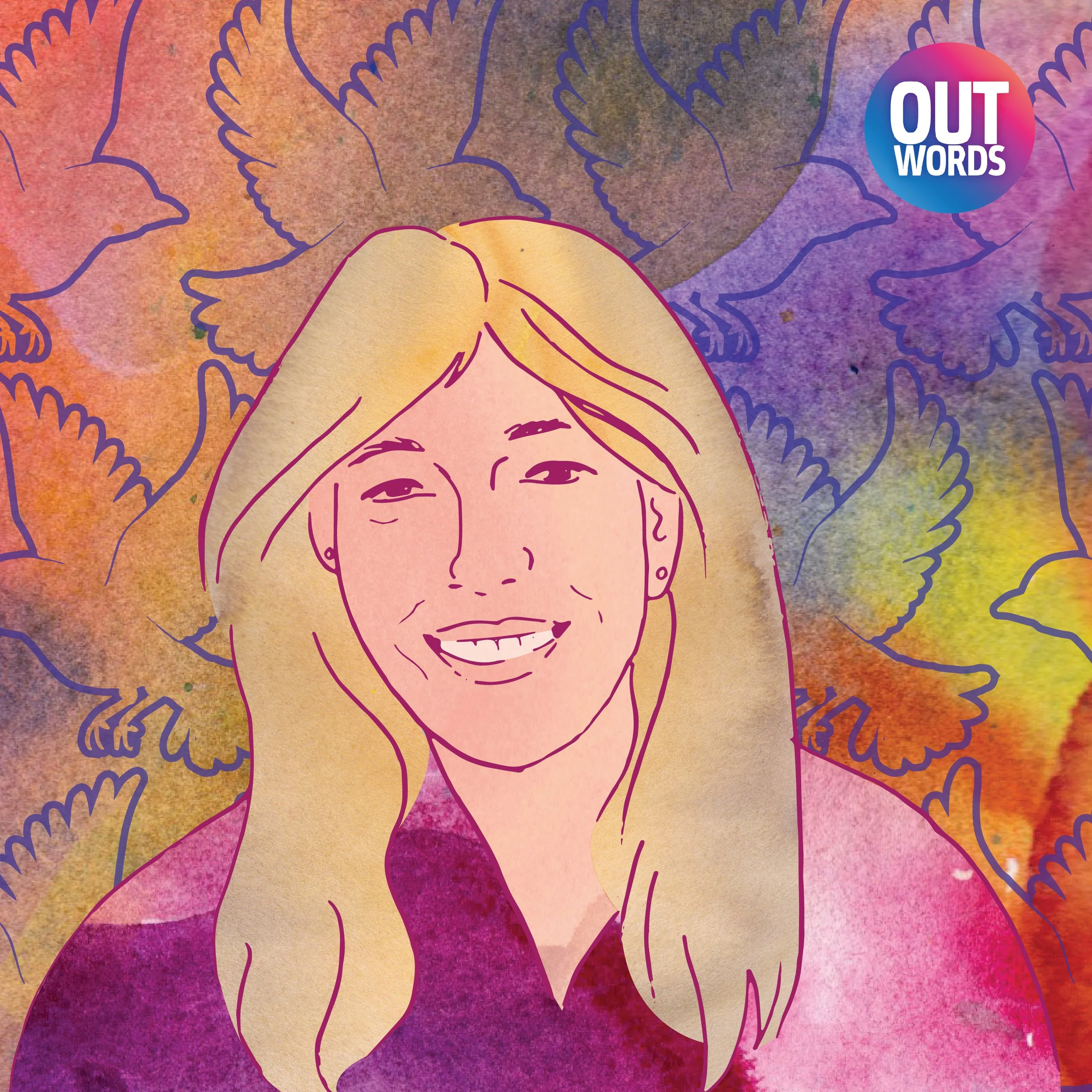 Portrait of Dr. Marci Bowers created as an episode graphic for the podcast Queering Precedent, a project of the Out Words Archive.