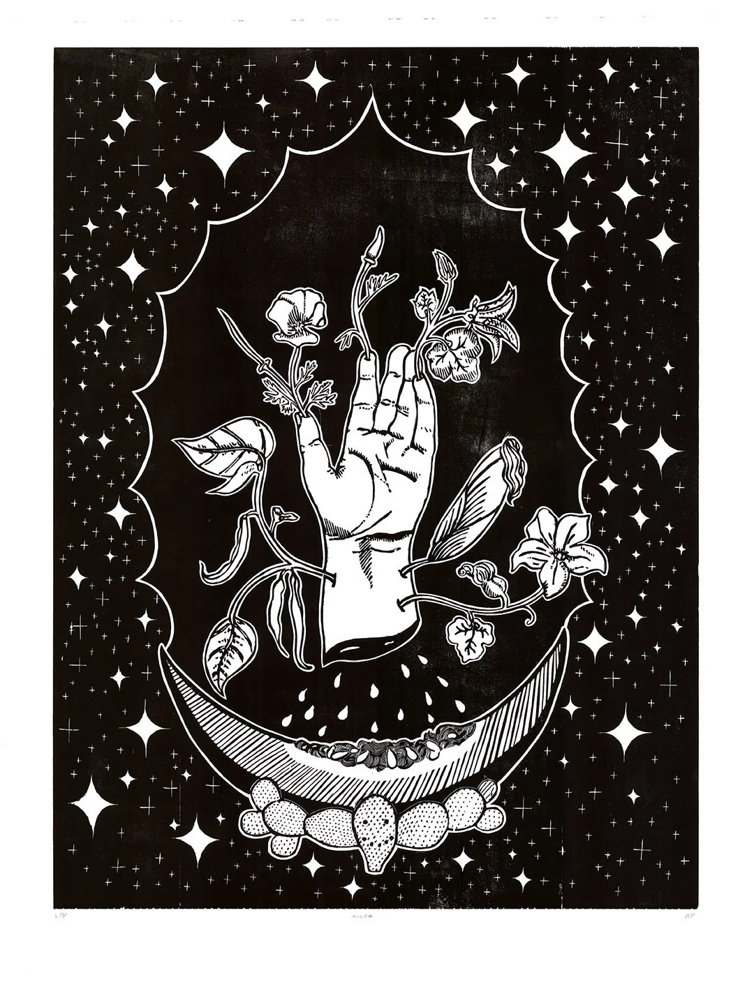 "Milpa"
woodcut
36x48 in