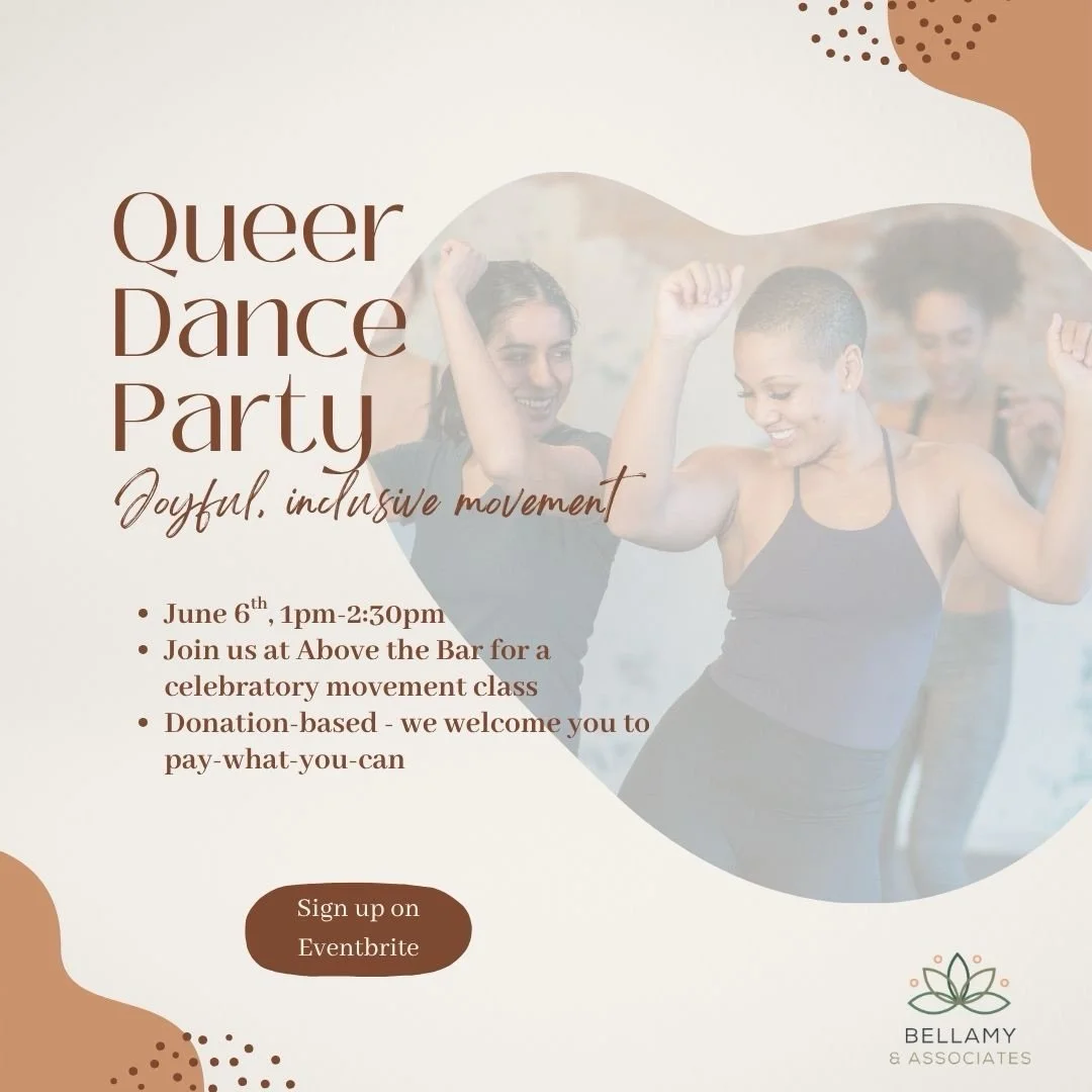 Join @iamashantis on June 6th for Queer Dance Party!

This year, our cohost is @abovethebar.life 

Join for joyful movement, community, and celebration. We will provide light refreshments as well. 🪩

This is a free/donation-based community event - p