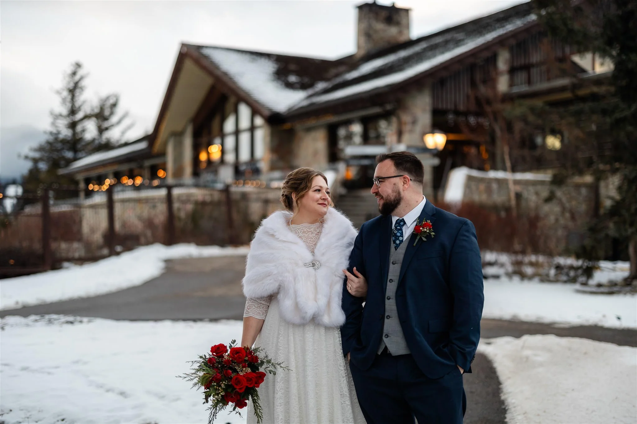 Classic Winter Elopement at Jasper Park Lodge