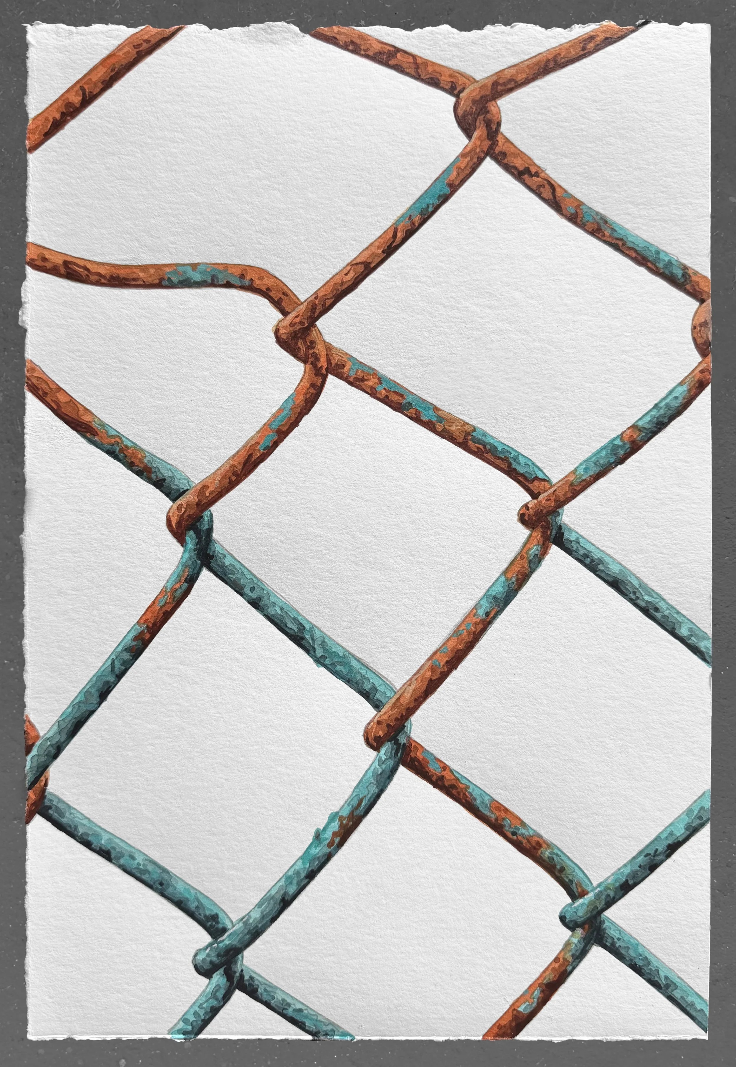 Fence study 2026 Acrylic on Paper 11 x 7.5"
