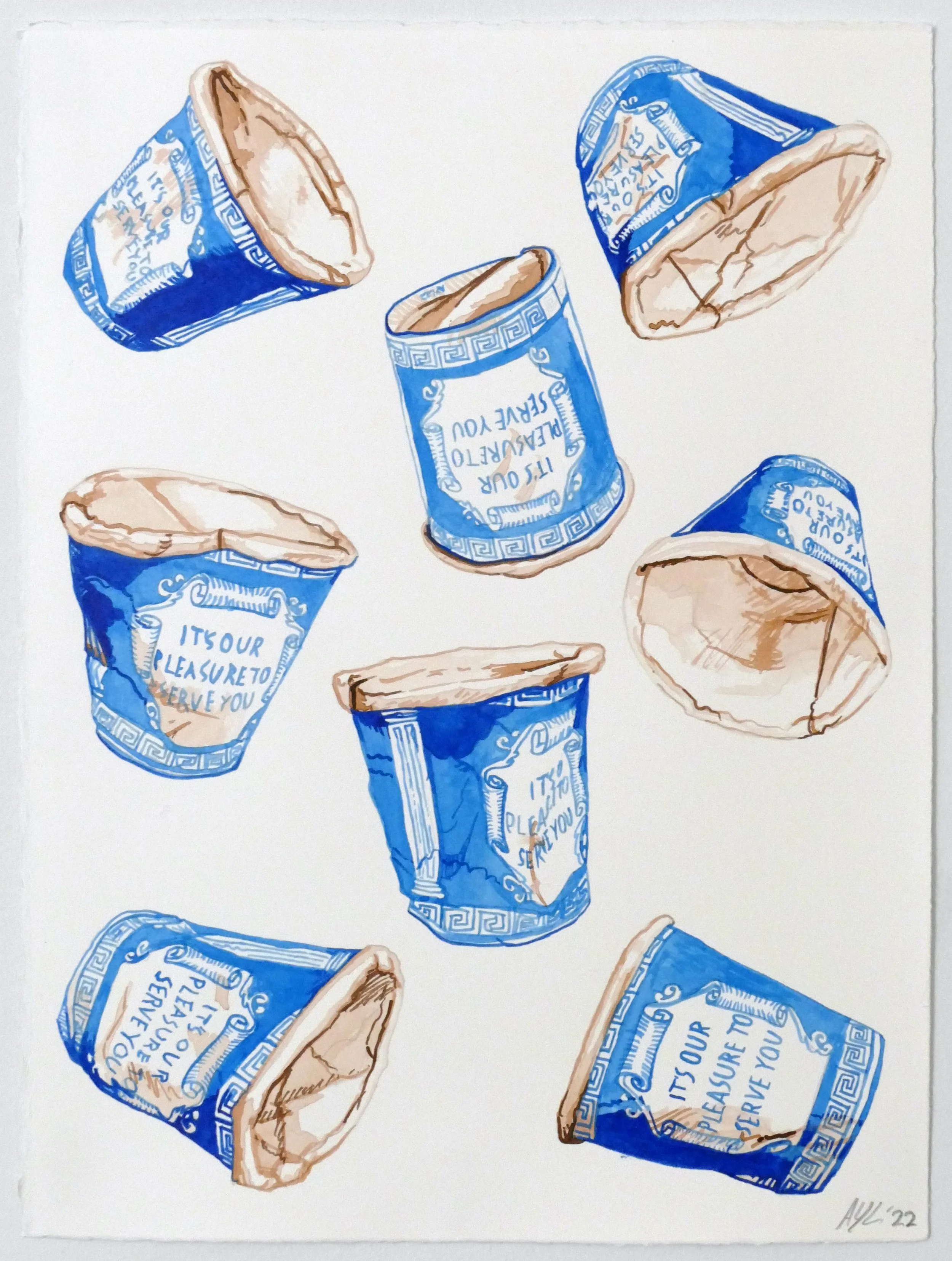 "All In A Days Work" 2022 Acrylic on Paper 15 x 11"