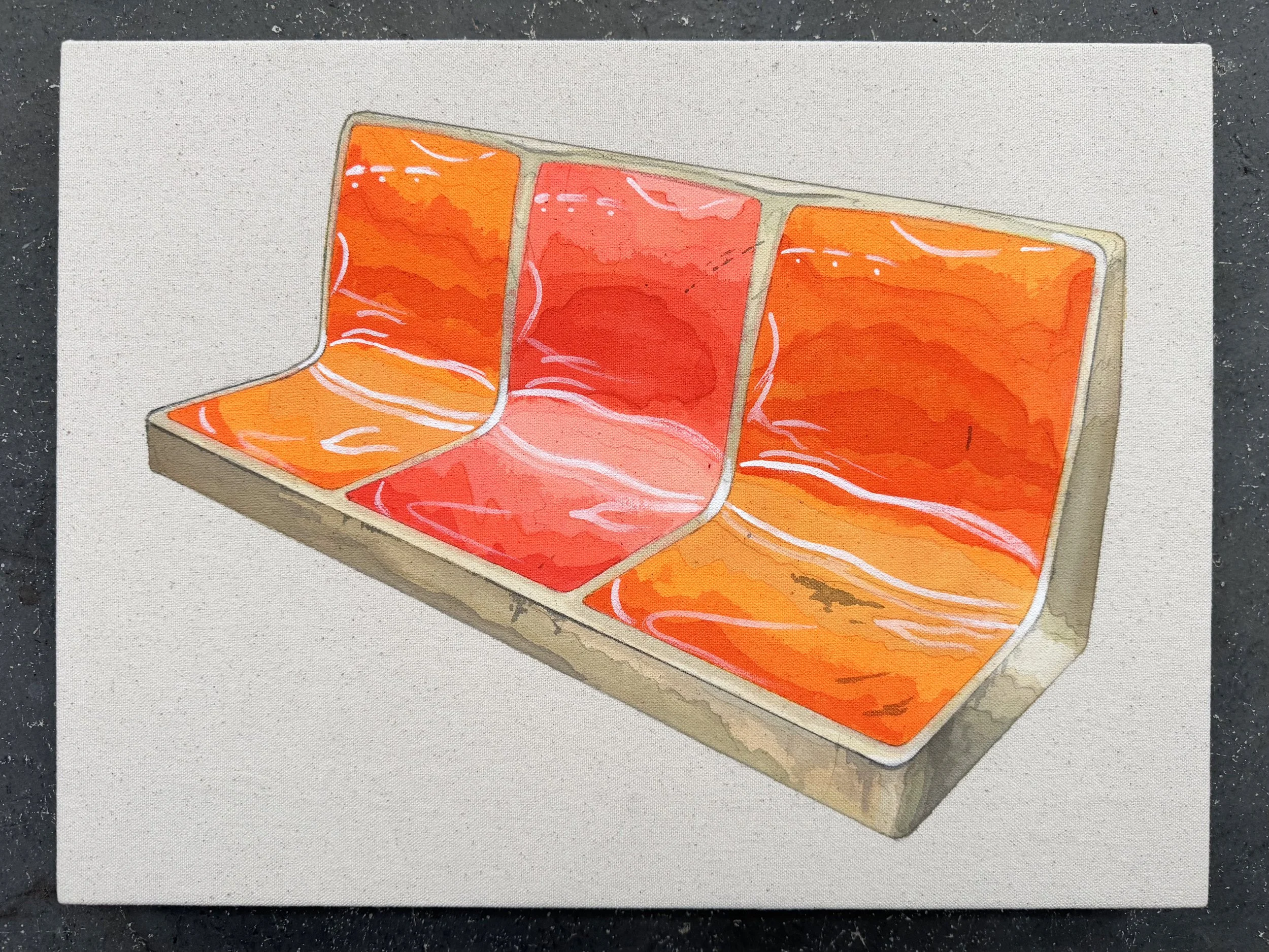 Subway Seat Study Acrylic on Canvas Panel 12 x 16"