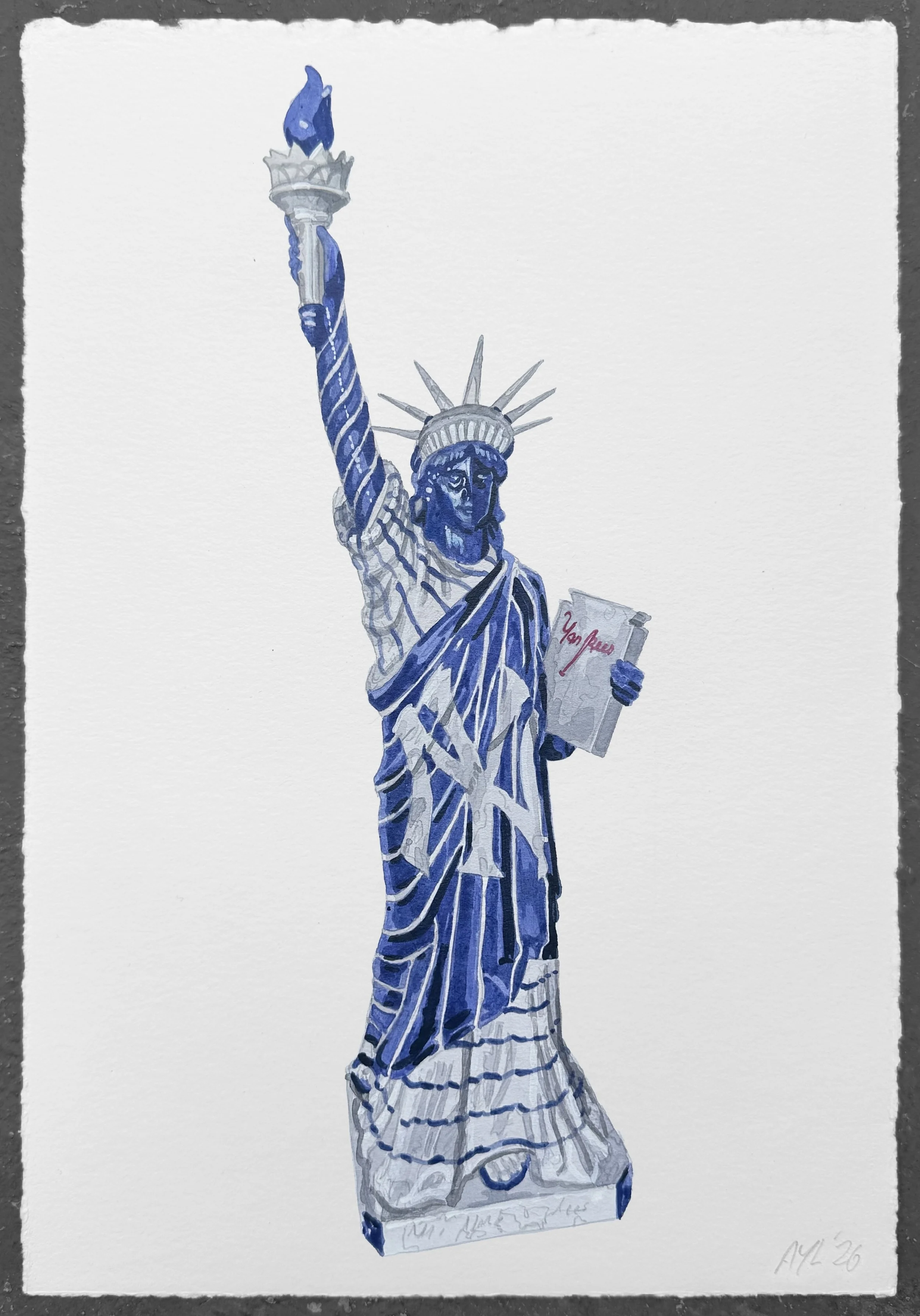 Yankee Liberty Study 2026 Acrylic on Paper 11 x 7.5"