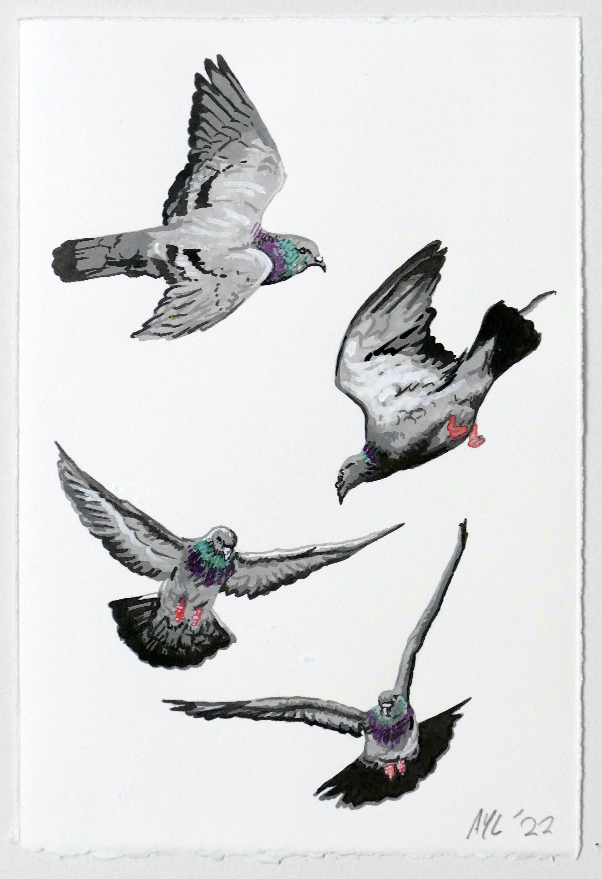 "Secondary Market" 2022 Acrylic on Paper 11 x 7.5"