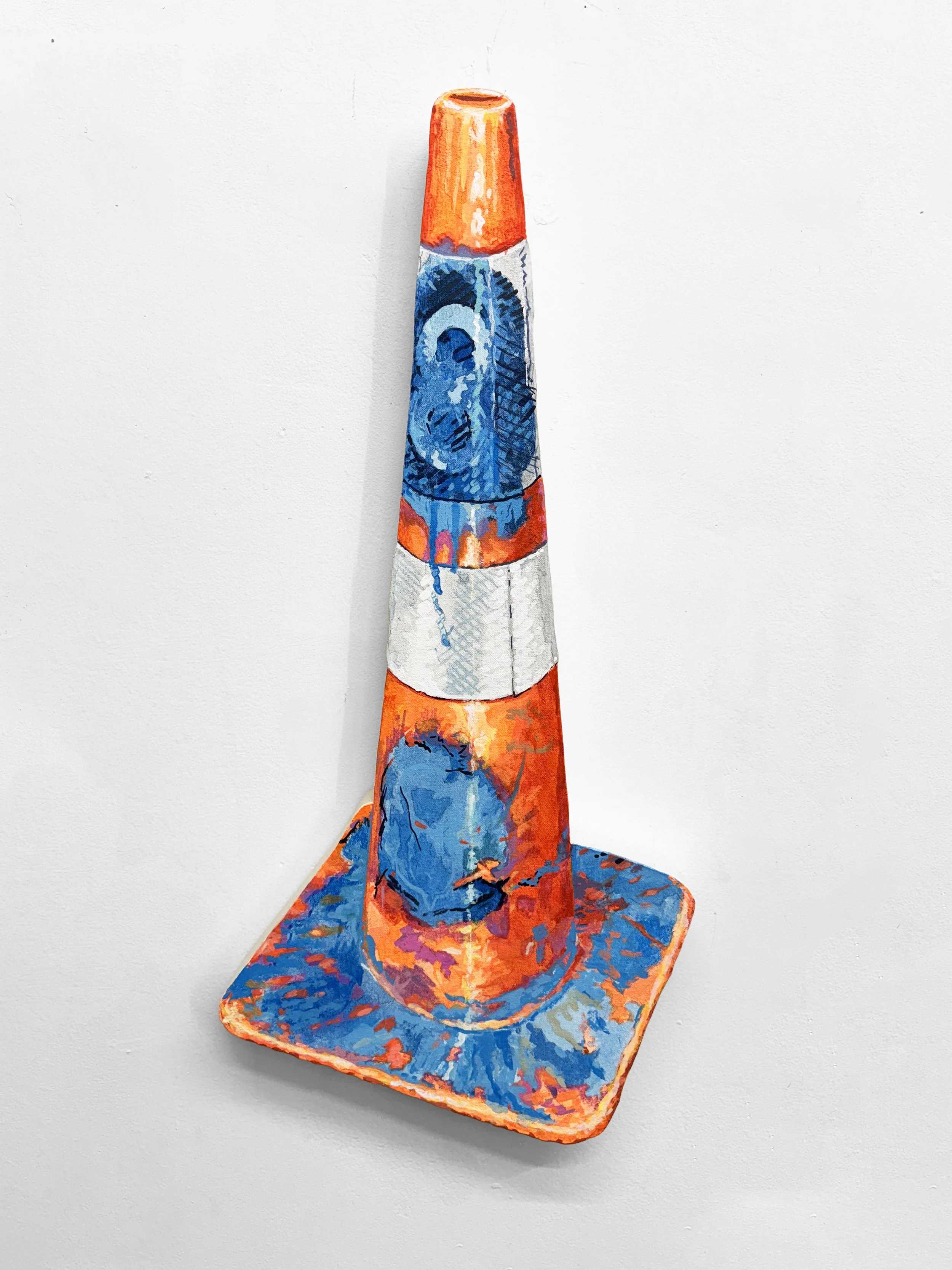 "The Earliest Bird" 2026 Acrylic on Shaped Canvas Panel 27.5x13"